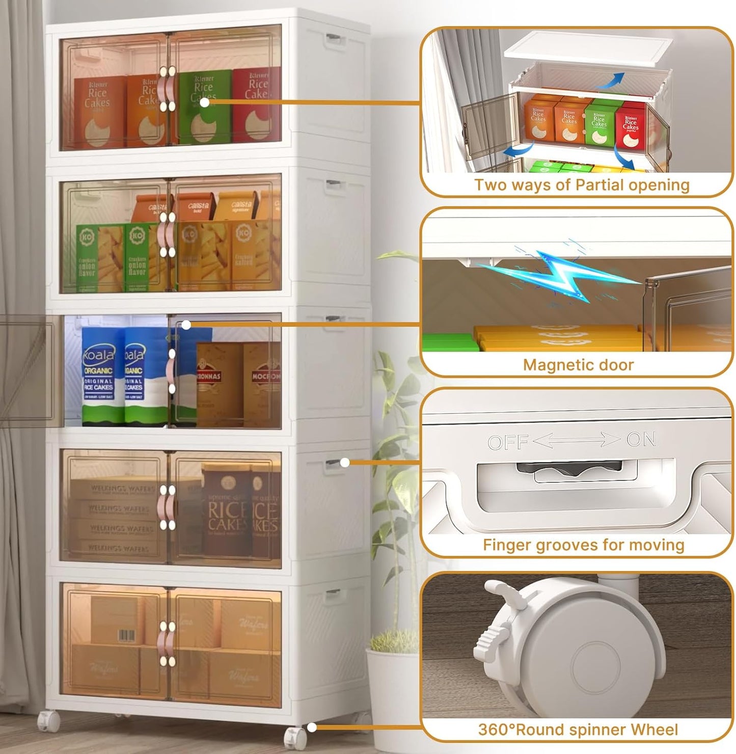 Extra Large Stackable Storage Bins with Lids and Wheels, Foldable Collapsible Closet Organizers,480QT-120QT/30GAL*4Pack Plastic Stackable Storage drawers for bedroom Dorm
