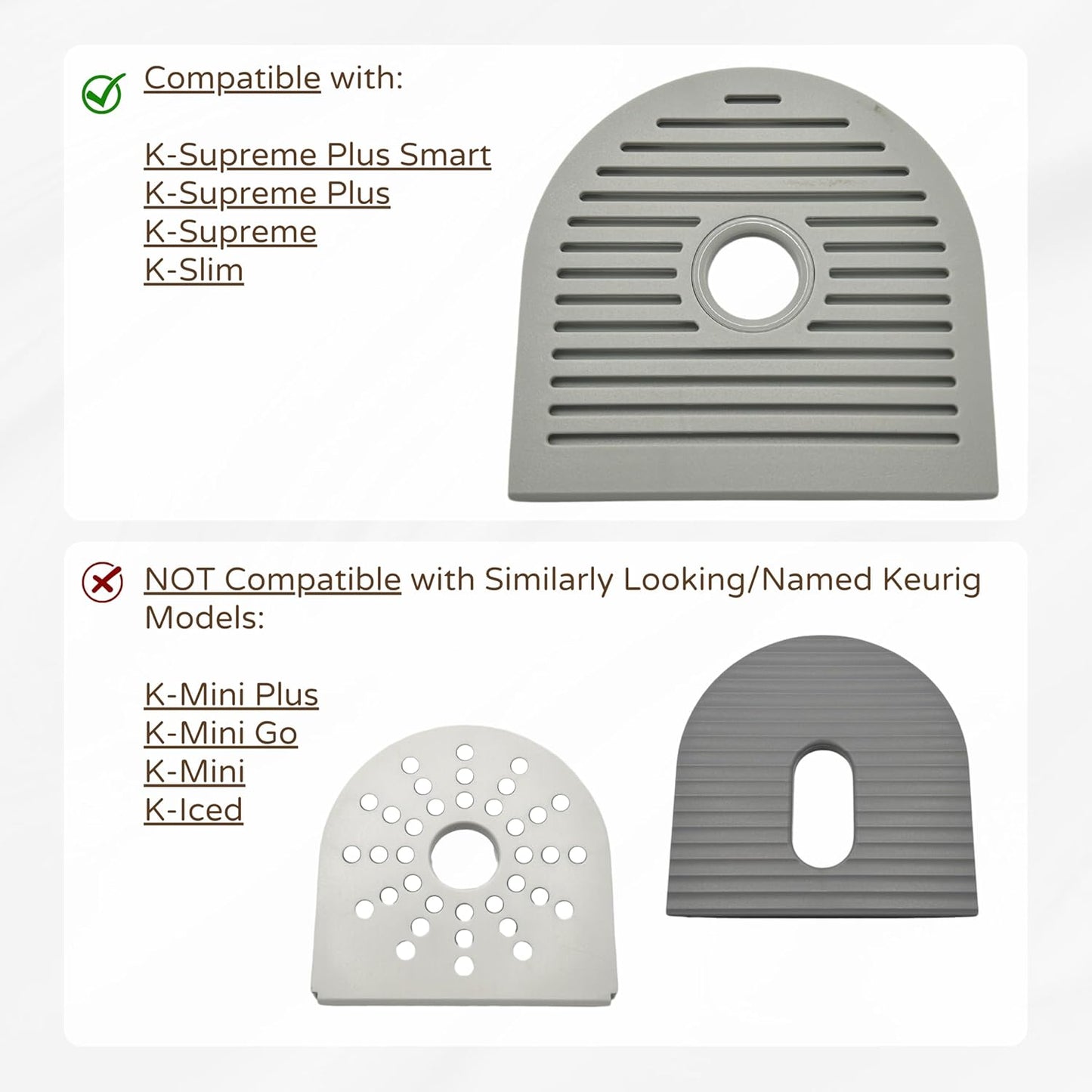 Drip Tray Mug/Cup Riser Made for the Keurig to Reduce Splashes - Riser Only (White, K-Slim 1.7 inches Tall)