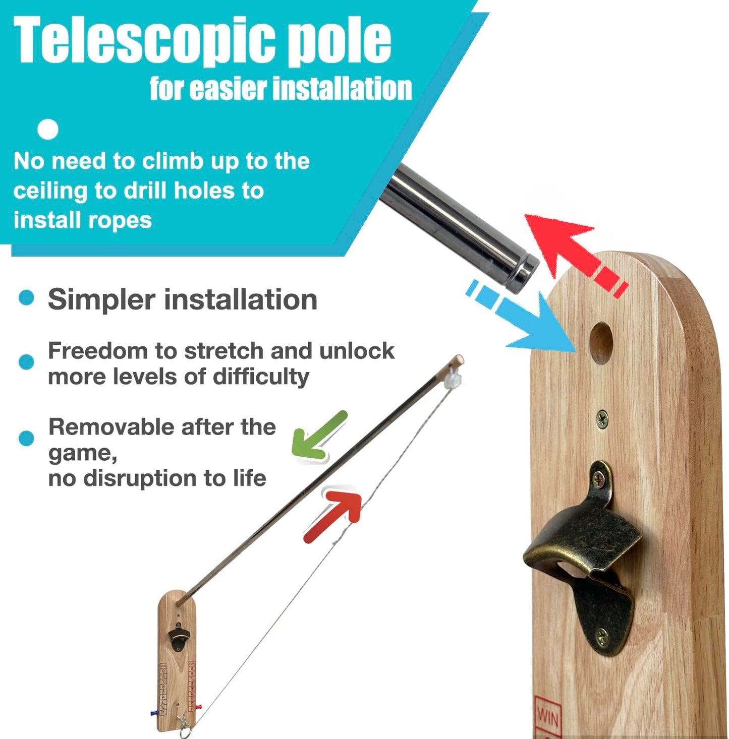 Hook and Ring Toss Game Bottle Opener Ring Toss Game for Indoor Outdoor Party Man