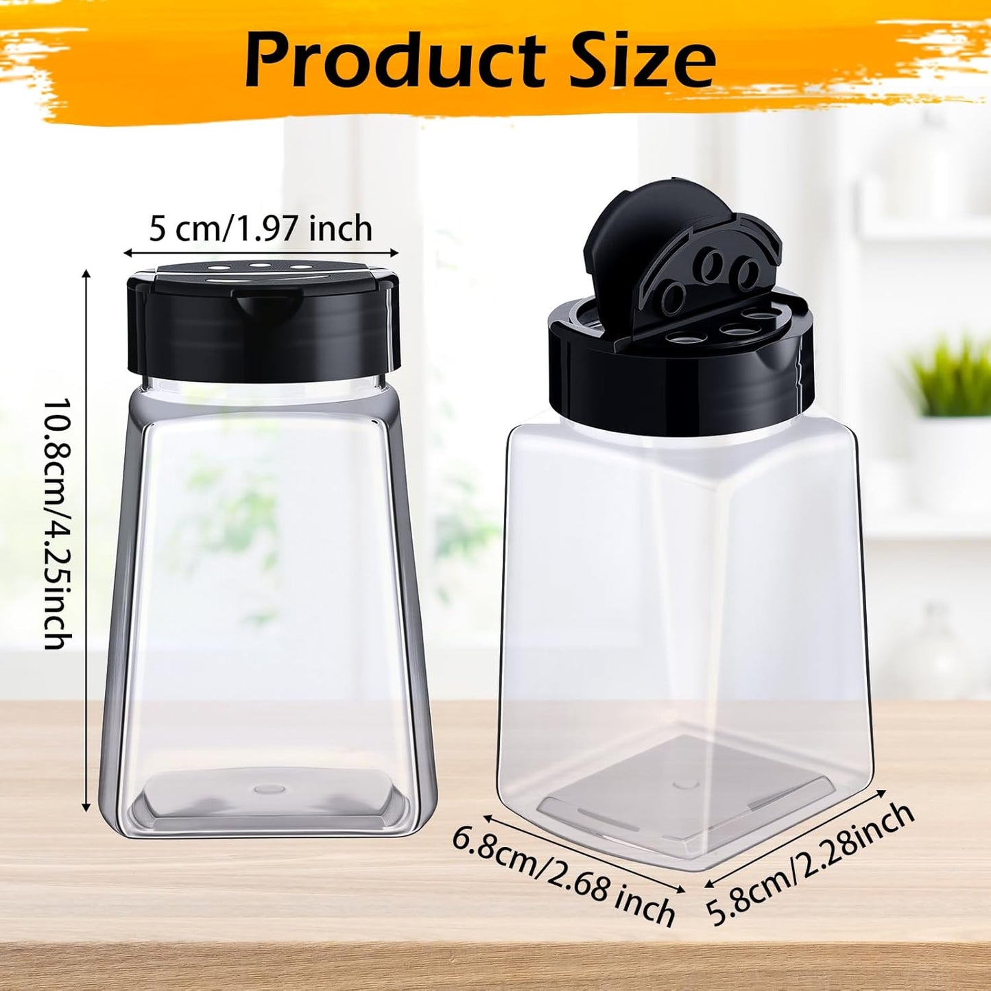 30 Pack Plastic Spice Jars with Shaker Lids Clear Seasoning Containers Spice Bottles for Kitchen Storing Spice Herbs Seasoning Powders(Cuboid,9.3 oz)