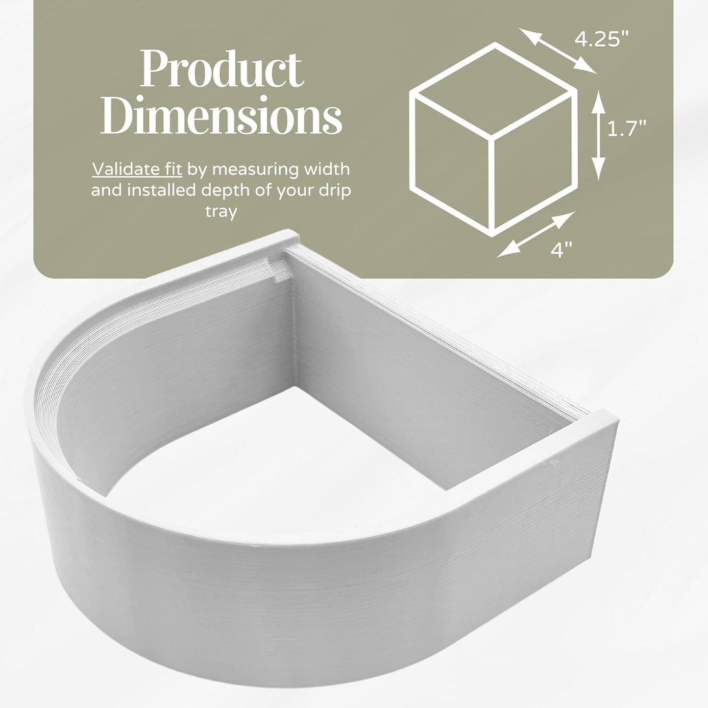 Drip Tray Mug/Cup Riser Made for the Keurig to Reduce Splashes - Riser Only (White, K-Mini 1.7 inches Tall)