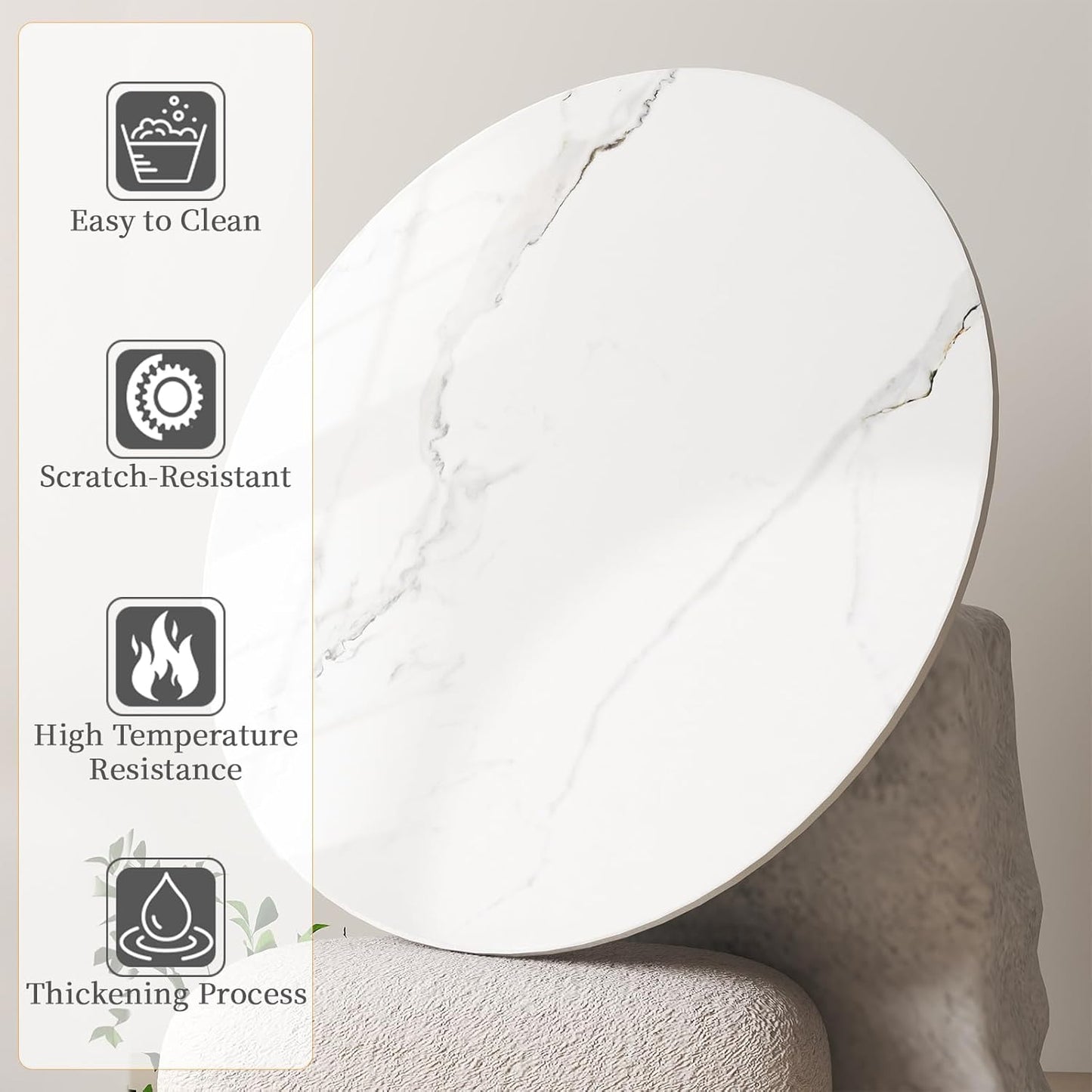 31.5" Lazy Susan for Table Top Sintered Stone Rotating Serving Tray for Dining Table, Kitchen Lazy Susan Organizer Spinning Rotating Food Server Party Centerpieces