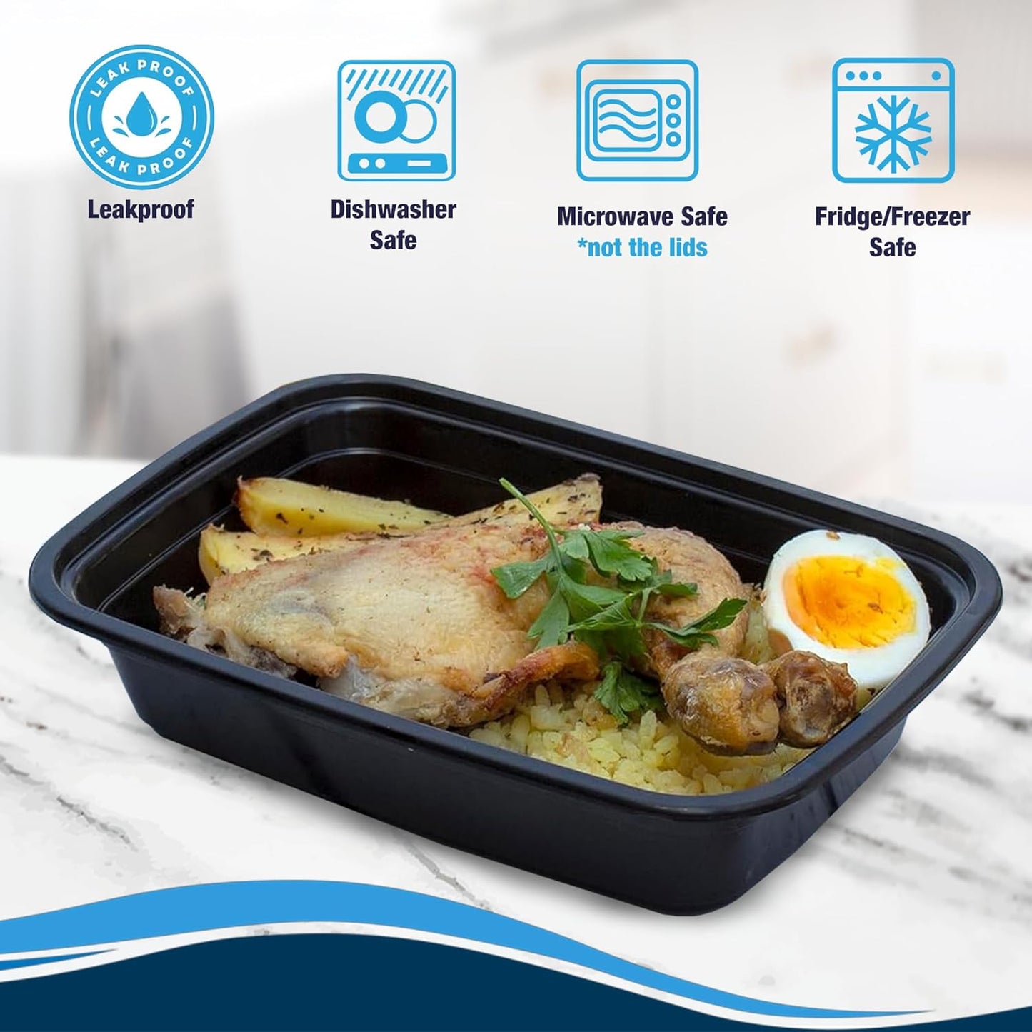 Ruthy's Outlet Meal Prep Containers W/Lids -Square Food Storage – BPA-Free| Stackable | Microwave | Freezer & Dishwasher Safe | Reusable Lunch Bento Box Portion Control & Planning (15 Pack, 12 oz)