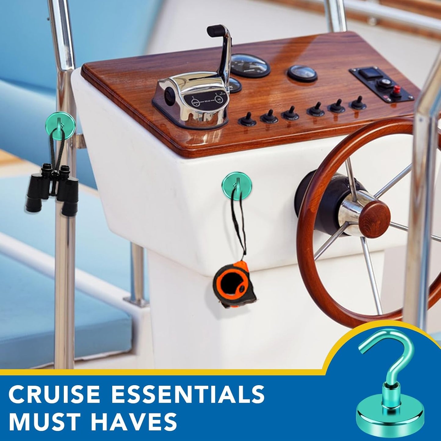 LOVIMAG Cruise Ship Essentials, 80Lb Magnetic Hooks for Cruise Cabins, Strong Magnetic Hooks for Hanging, Refrigerator, Celling, Grill, Fridge, Kitchen-12Pack