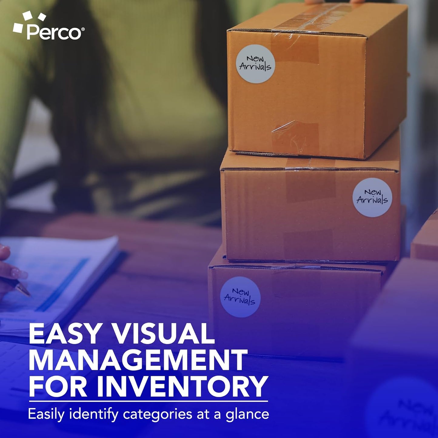 Perco Grey 3-Inch Round Circle Dot Sticker Labels with Easy Peel Perforation - 500 Labels per Roll - Strong Adhesion, Vibrant Colors for Organizing, Crafting & More - Made in USA