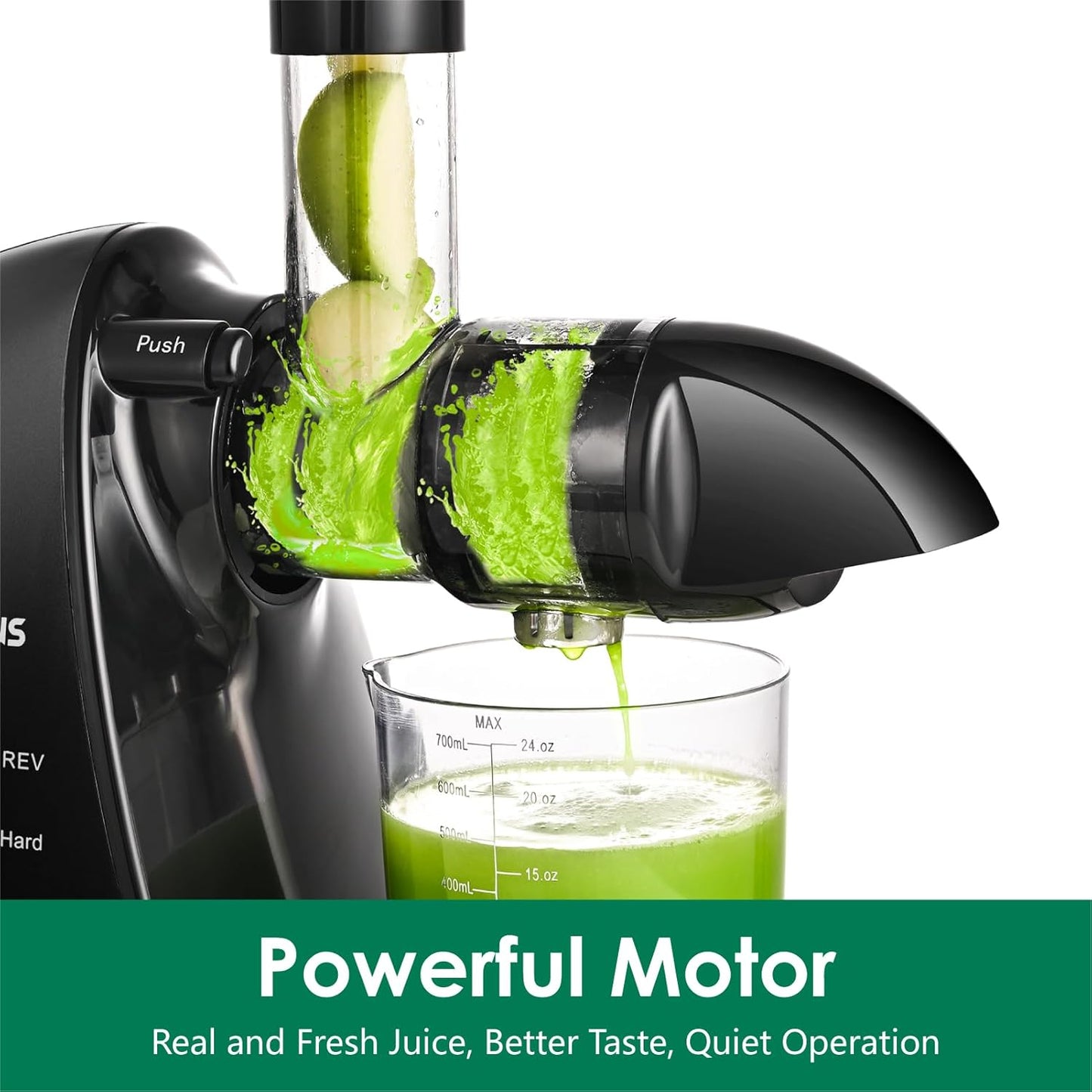 Slow Masticating Juicer,Brecious Cold Press Juicers with 2 Speed Modes & Quiet Motor,Juicers Machines Vegetable and Fruit with Reverse Function,Celery Juicer,BPA-Free,Easy to Clean (Black)