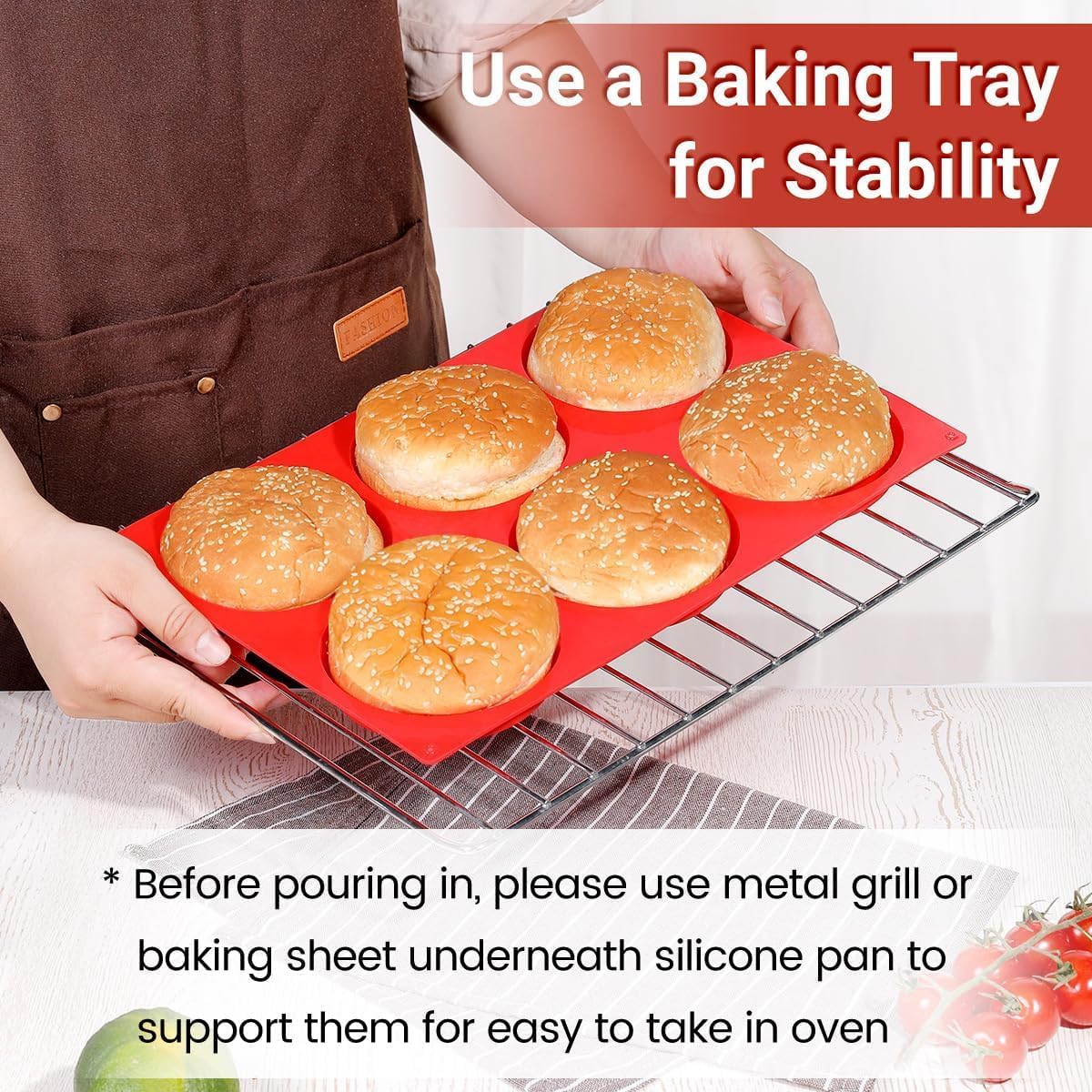 CAKETIME Jumbo Muffin Top Pan, Silicone Egg Molds for Breakfast Sandwiches 4 Inch Large Egg Baking Pan for Oven English muffins, Whoopie Pies, Corn Bread, Egg bites, Tarts 2 Pack Red