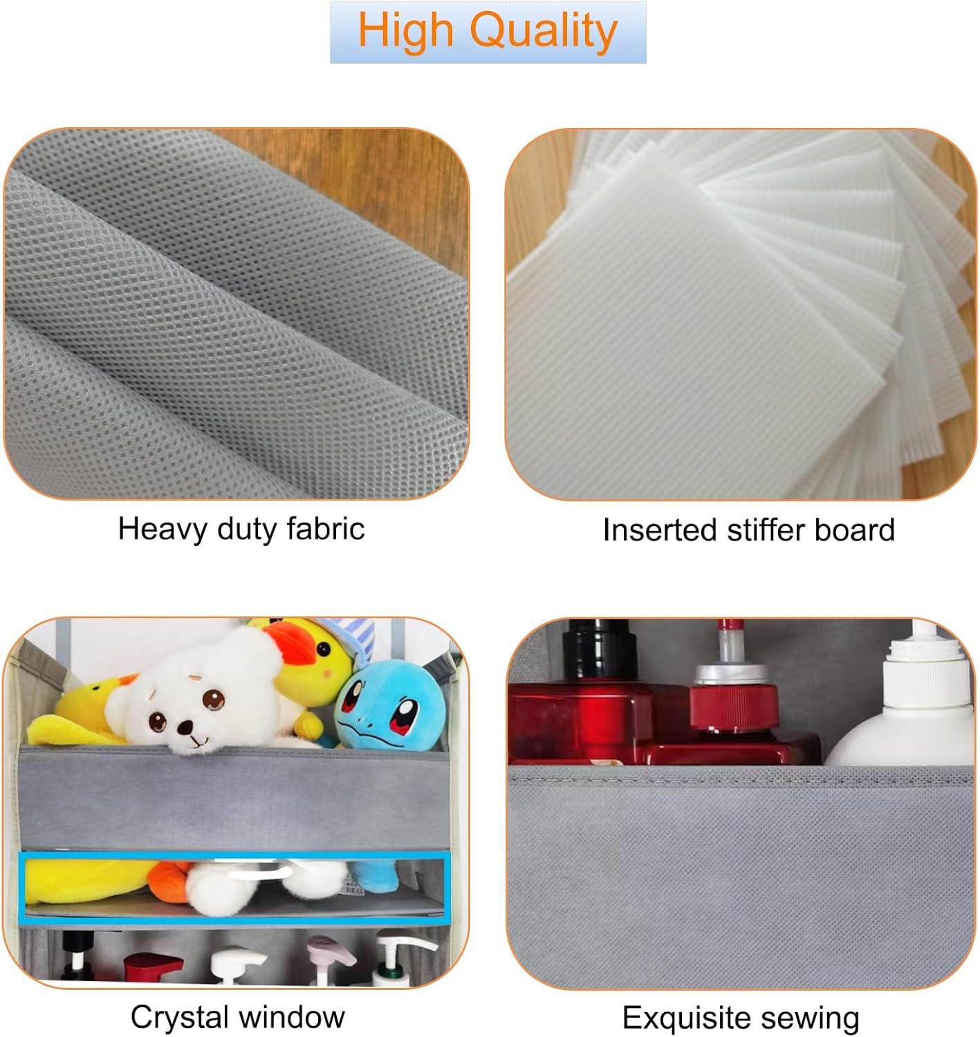 Extra Large Over The Door Organizer Storage 6-Shelves and 12 Side Pockets, Heavy Duty Hanging Door Organizer for Closet Bathroom Bedroom Nursery Pantry, Grey