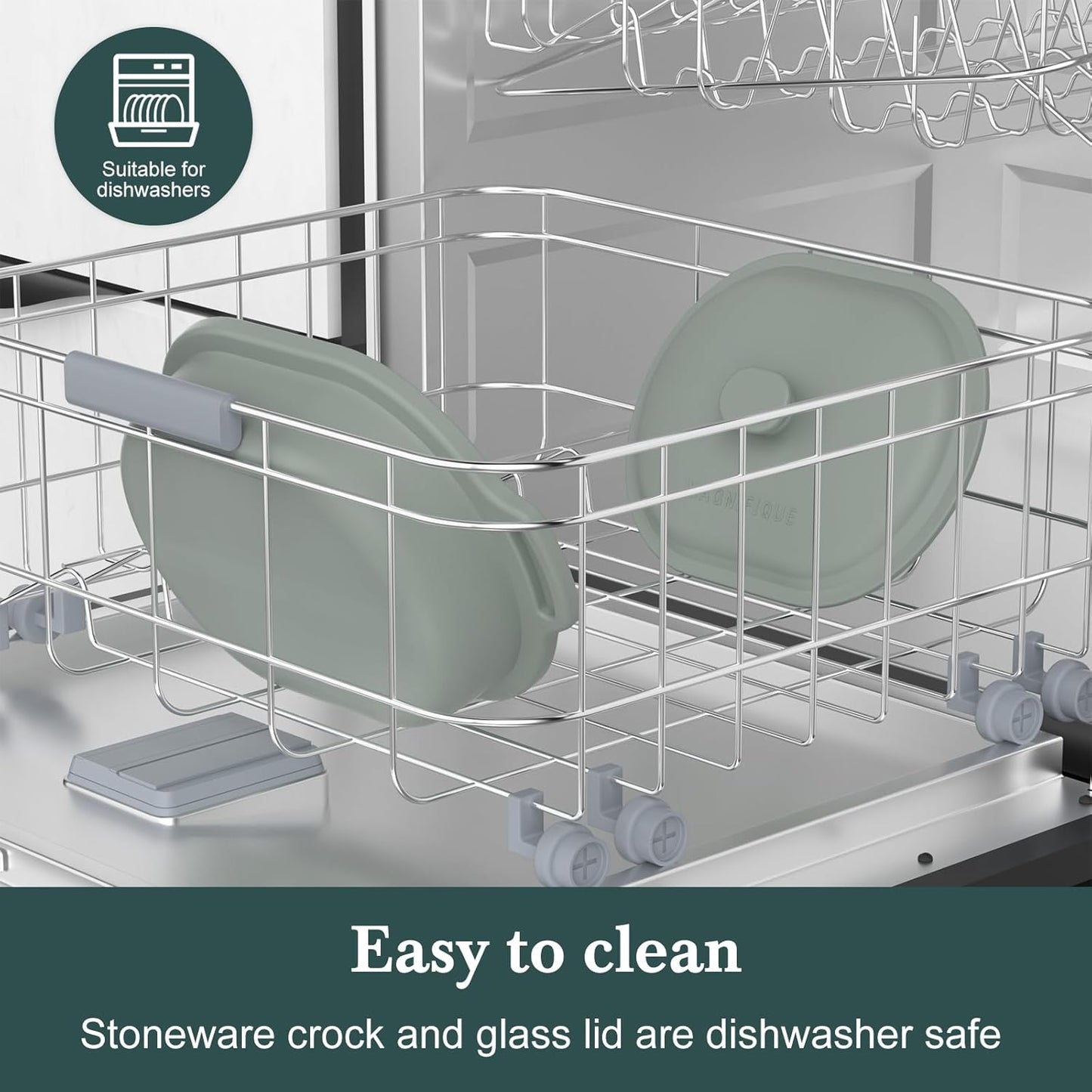 MAGNIFIQUE 4 Quart Claypot Multi-Cooker, with 8-in-1 Casserole Programmable Slow Cooker, Dutch Oven, Pasta, Nonstick Oven Safe Pot to 450°F, Olive