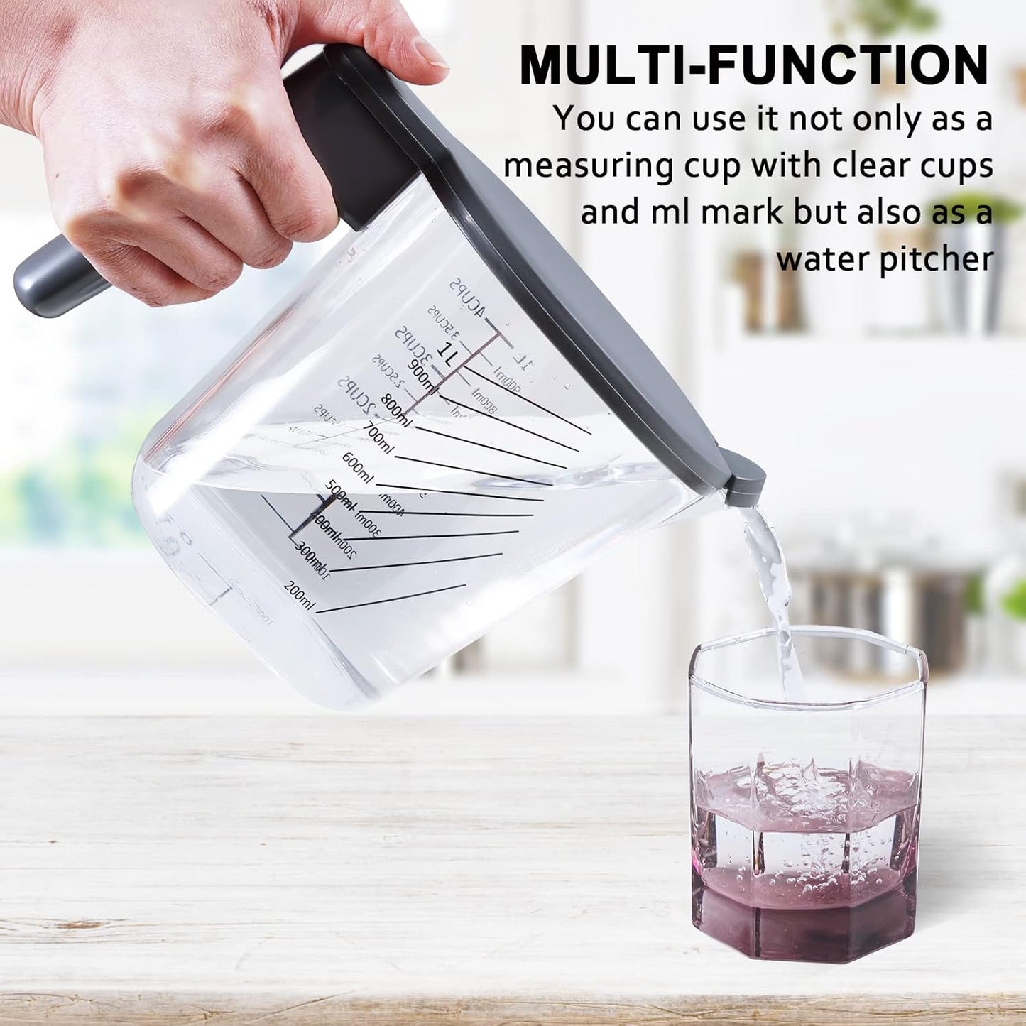 Measuring Cups and Spoons set 10 Pieces, Stackable Measuring Cup with Lid, Kitchen Cooking Baking Measuring Set for Liquid and Dry, BPA Free, Dishwasher Safe (Multicolor)