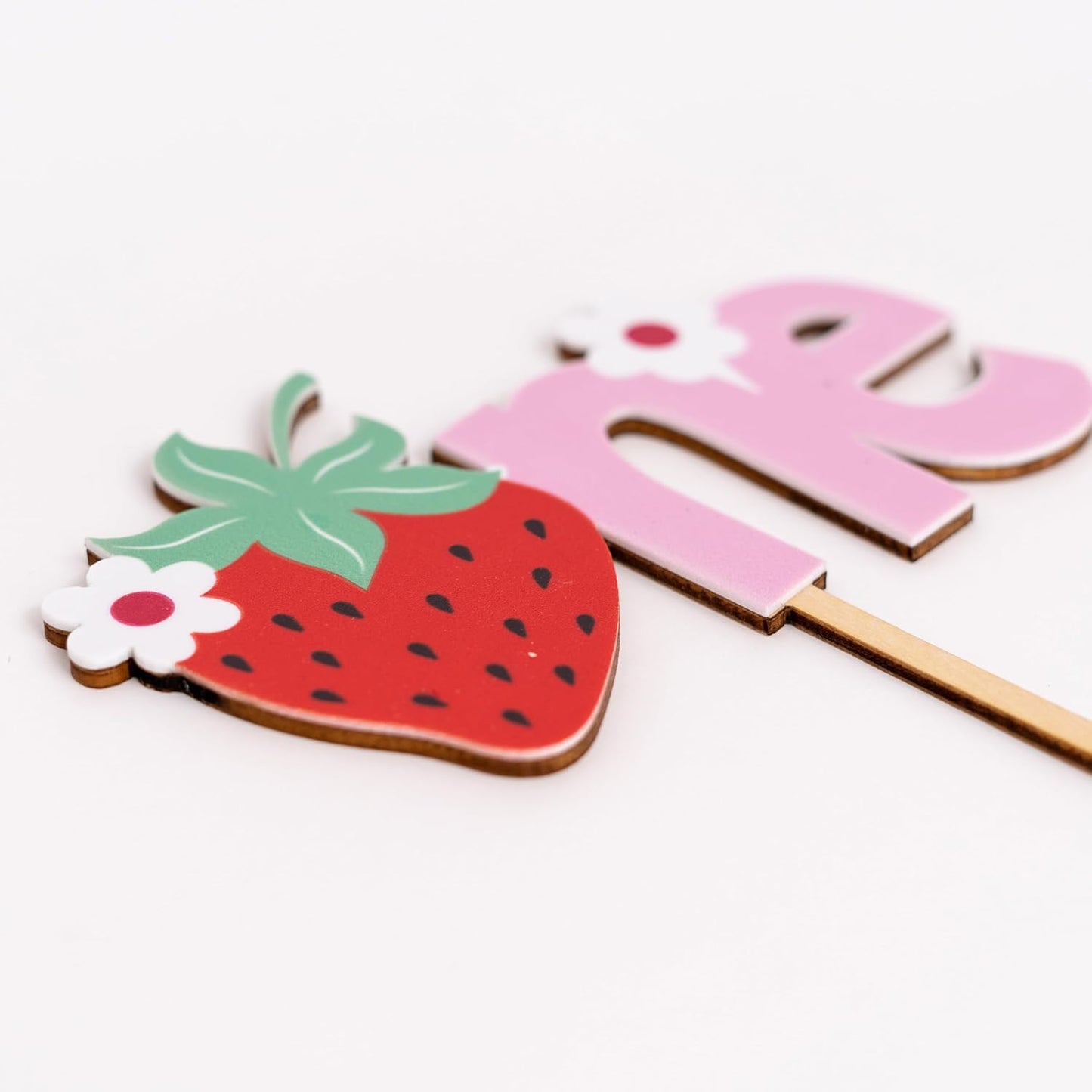 Strawberry One Cake Topper - Berry First Birthday Cake Topper, Berry Sweet One Birthday Cake Decoration for Party, Anniversary, Cake Smash, Photo Props...