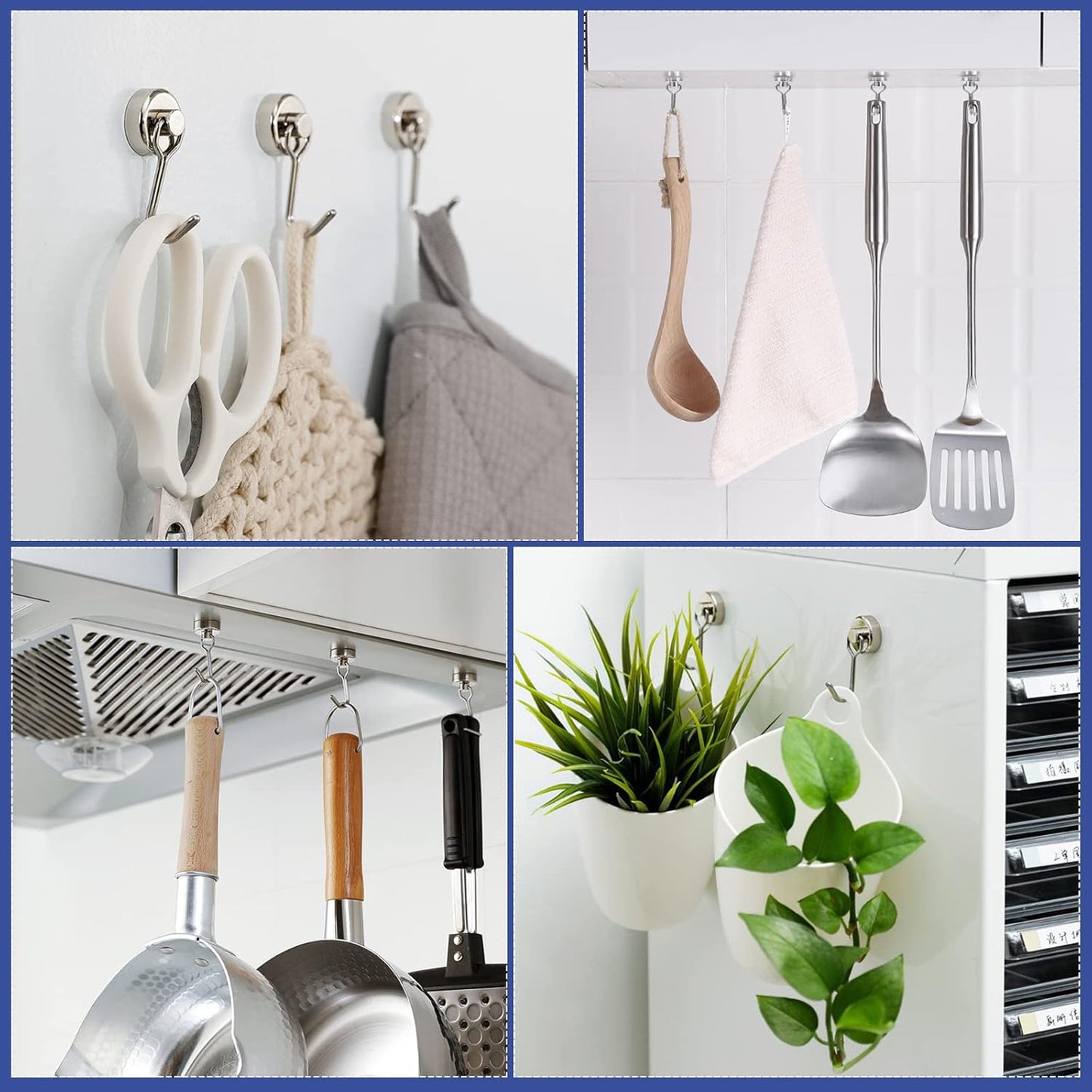 E BAVITE Swivel Swing Magnetic Hook New Upgraded, 30LB（20pack） Refrigerator Magnetic Hooks,Strong Neodymium Magnet Hook, Perfect for Refrigerator and Other Magnetic Surfaces, 60mm(2.36In) in Length