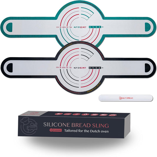 GUYDREMAT Silicone Bread Sling for Dutch Oven - Heat Resistant Over 500F, Non-Stick Reusable Baking Tool for Artisan Bread and Sourdough, Food-Grade Silicone, Fits 3-7 Quart Ovens, Easy Lift Design