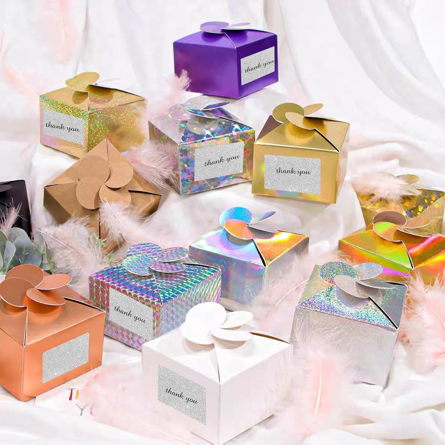 3x2 Inch Holographic Thermal Labels, Shiny Silver Thermal Sticker Labels, Rainbow Glitter Stickers for Price, Barcode, Mailing, Name, DIY Custom Logo Design, 200 pcs/1 Roll