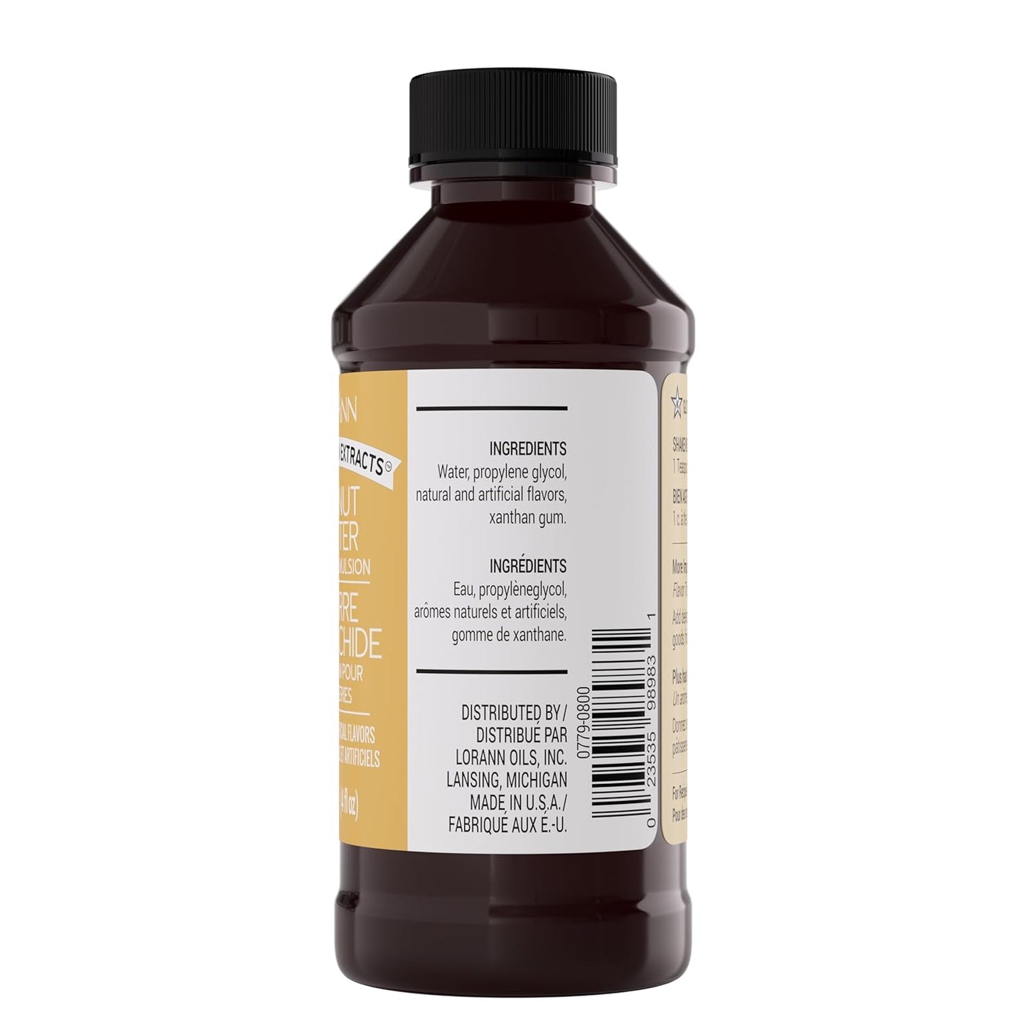Lorann Oils Peanut Butter Bakery Emulsion: Realistic Peanut Butter Flavor Without Nuts, Perfect for Elevating Peanut Butter notes in Baked Goods, Gluten-Free, Keto-Friendly, 4 Oz
