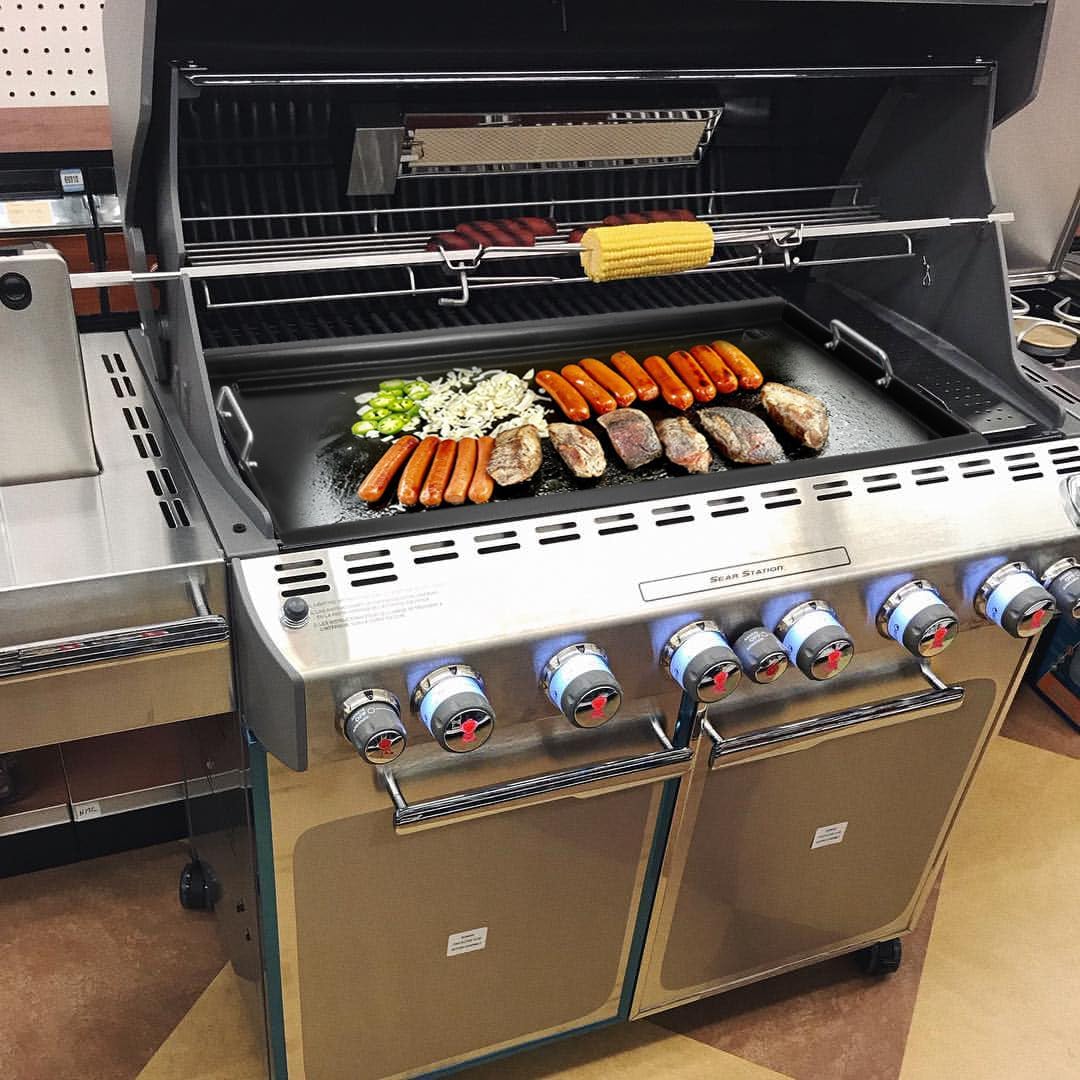 Full-Size Griddle Inserts for Weber Summit 600 Series Grills, Flat Top Griddle for Summit E-640/650/660/670 S-640/650/660/670 Gas Grills with a Smoker Box, Replacement Parts for Weber 67552