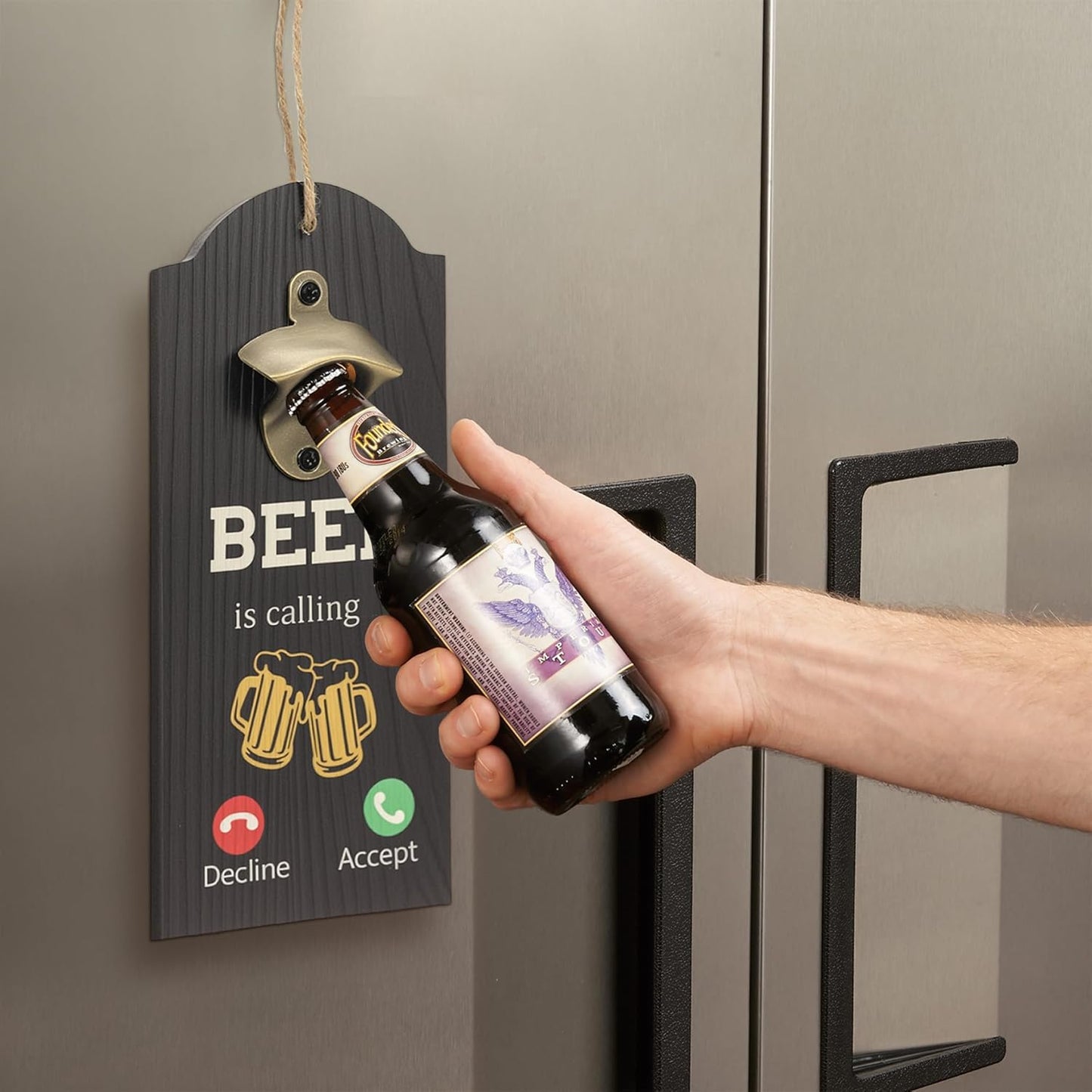 Beer Bottle Opener, Outdoor Bottle Opener wall Mounted, 4.7×11 in for Home Pub, Man Cave, Patio, Kitchen, Gift for Beer Lovers