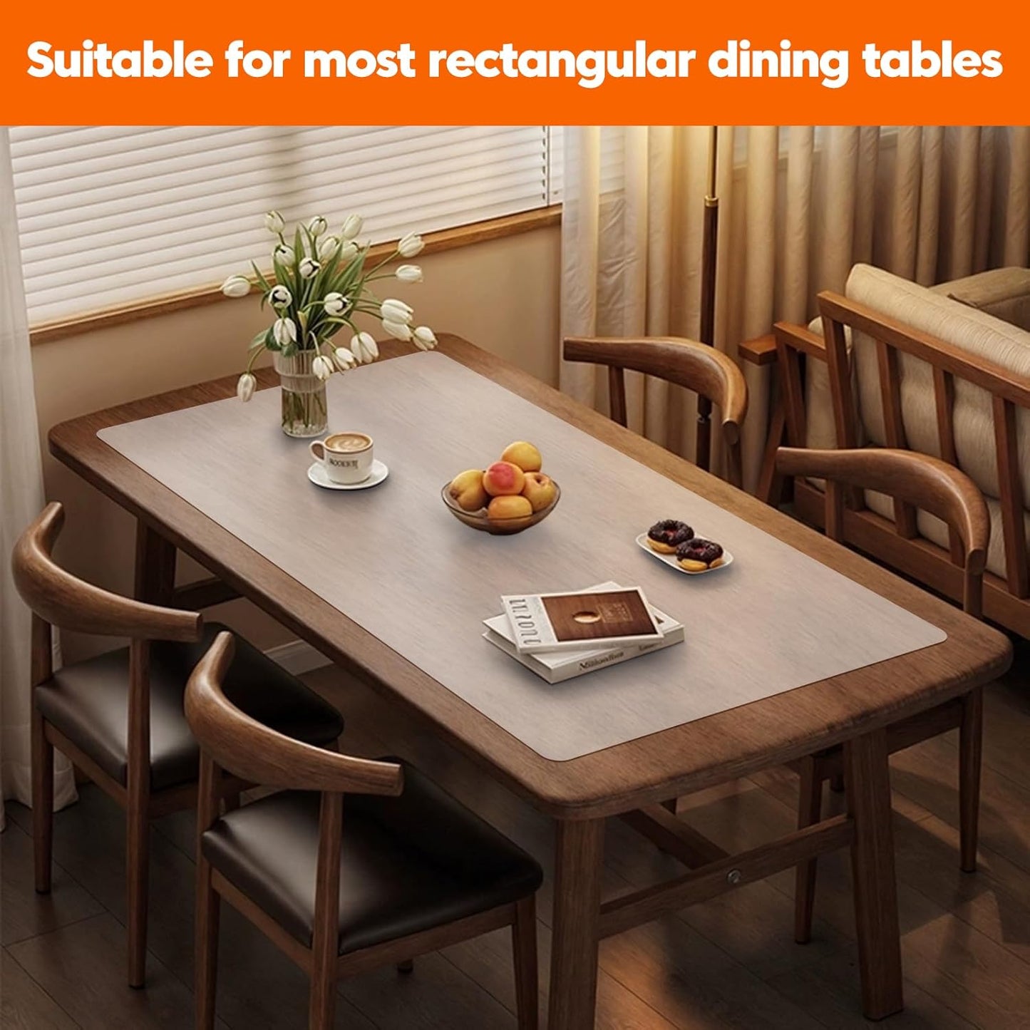 Extra Large Silicone Mats for Kitchen Counter, Dining Table Top Protector, Workbench Countertop Protector, Skin-Friendly Surface Heat Resistant Mat, Freely Cuttable(Translucent, 24" x 80" x 1.6mm)