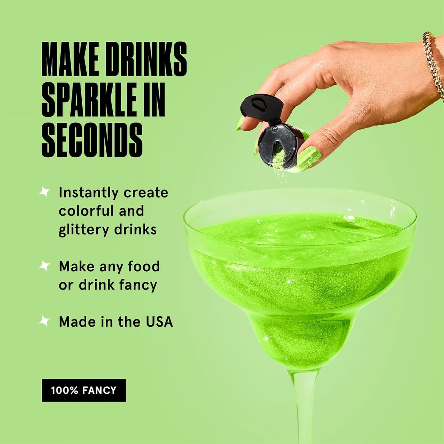 Fancy Sprinkles Limited Edition Halloween B'Witched Edible Glitter Set for Sparkling Food & Drinks, No Taste or Texture Peridot Green, Amethyst Purple, and Onyx Black (3 jars, 4gm each)