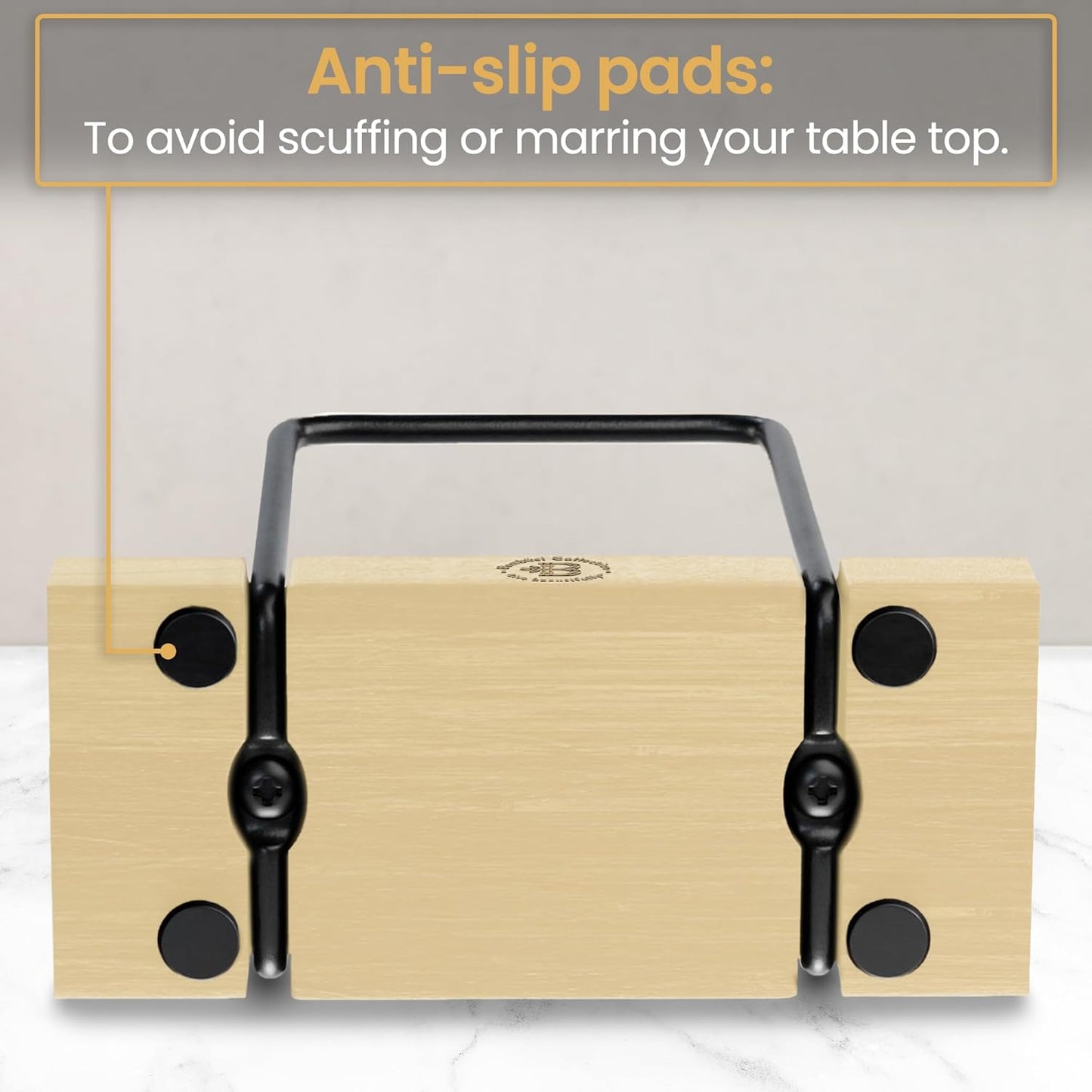 Napkin Holder for Table - Bamboo and Iron Standing Napkin Dispenser, Non-Slip Paper Napkin Holder for Kitchen, Farmhouse, Dining Table, Restaurant, Outdoor Use - Rustic Elegant Design (Black/Natural)