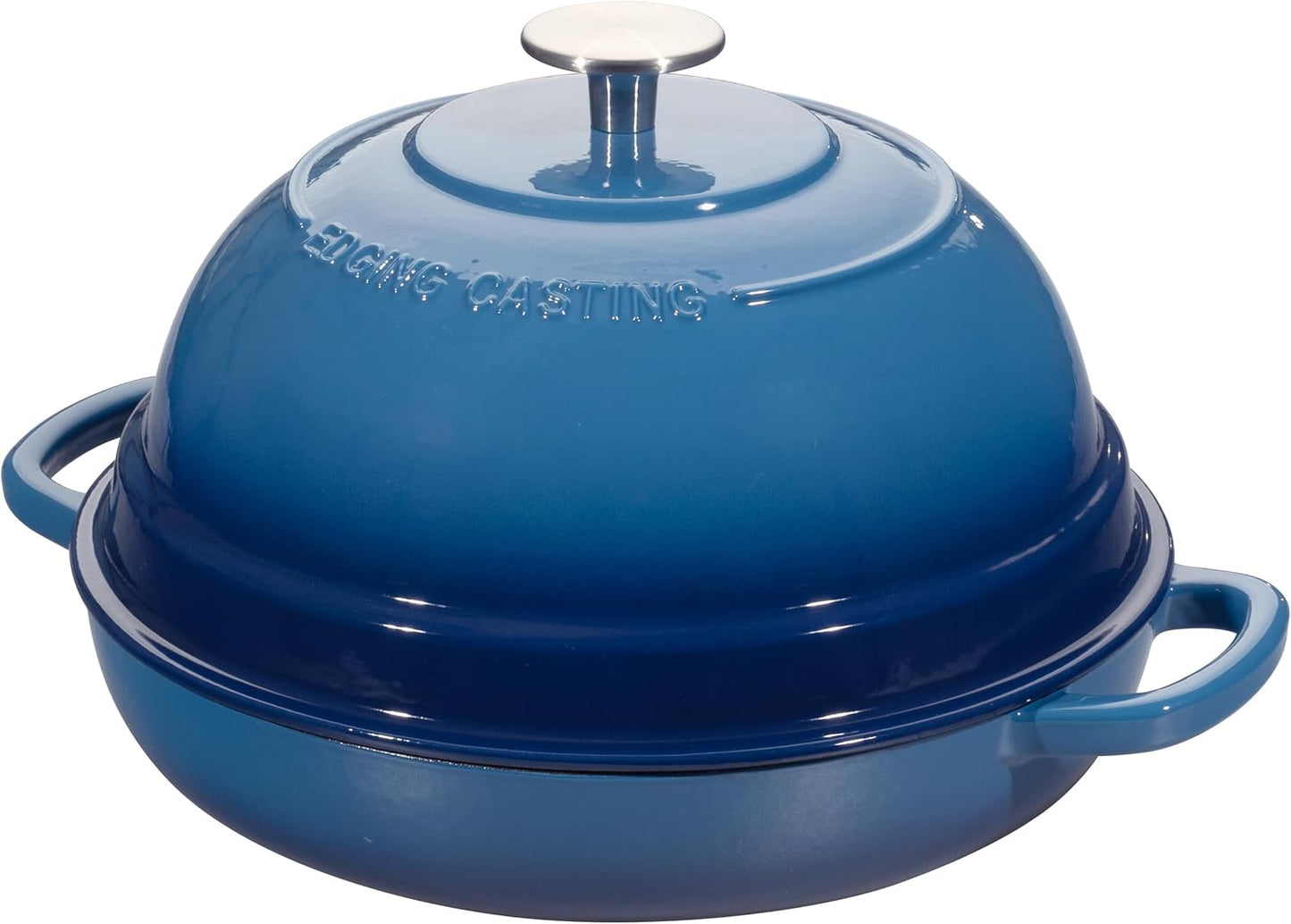 Enameled Cast Iron Dutch Oven Pot with Lid, Round Bread Oven for Homemade Sourdough Bread Baking, 6 Quart, Lake Blue