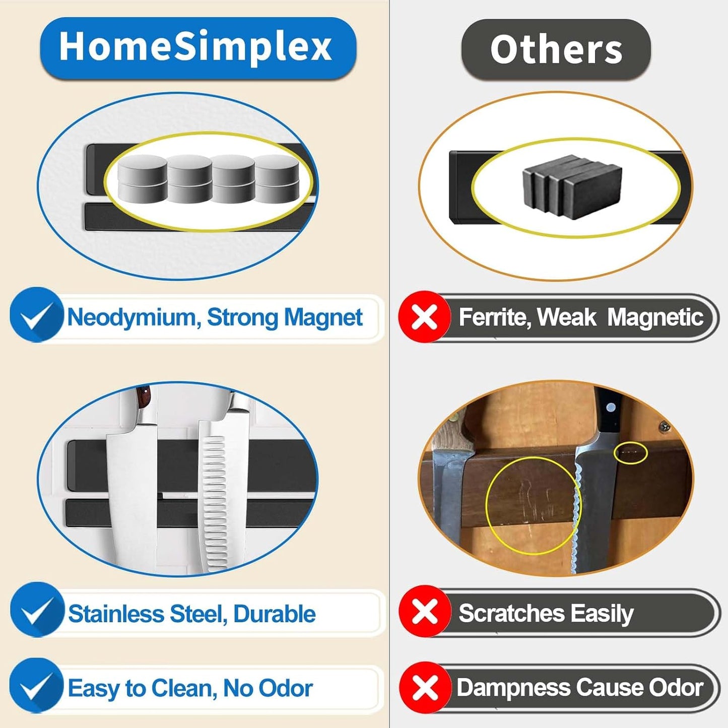 17 Inch Magnetic Knife Holder for Wall, Adhesive Knife Magnetic Strip No Drilling with 12 Hooks, Powerful Magnetic Knife Strip, Magnetic tool Holder for Kitchen Knives & Utensils (Black)