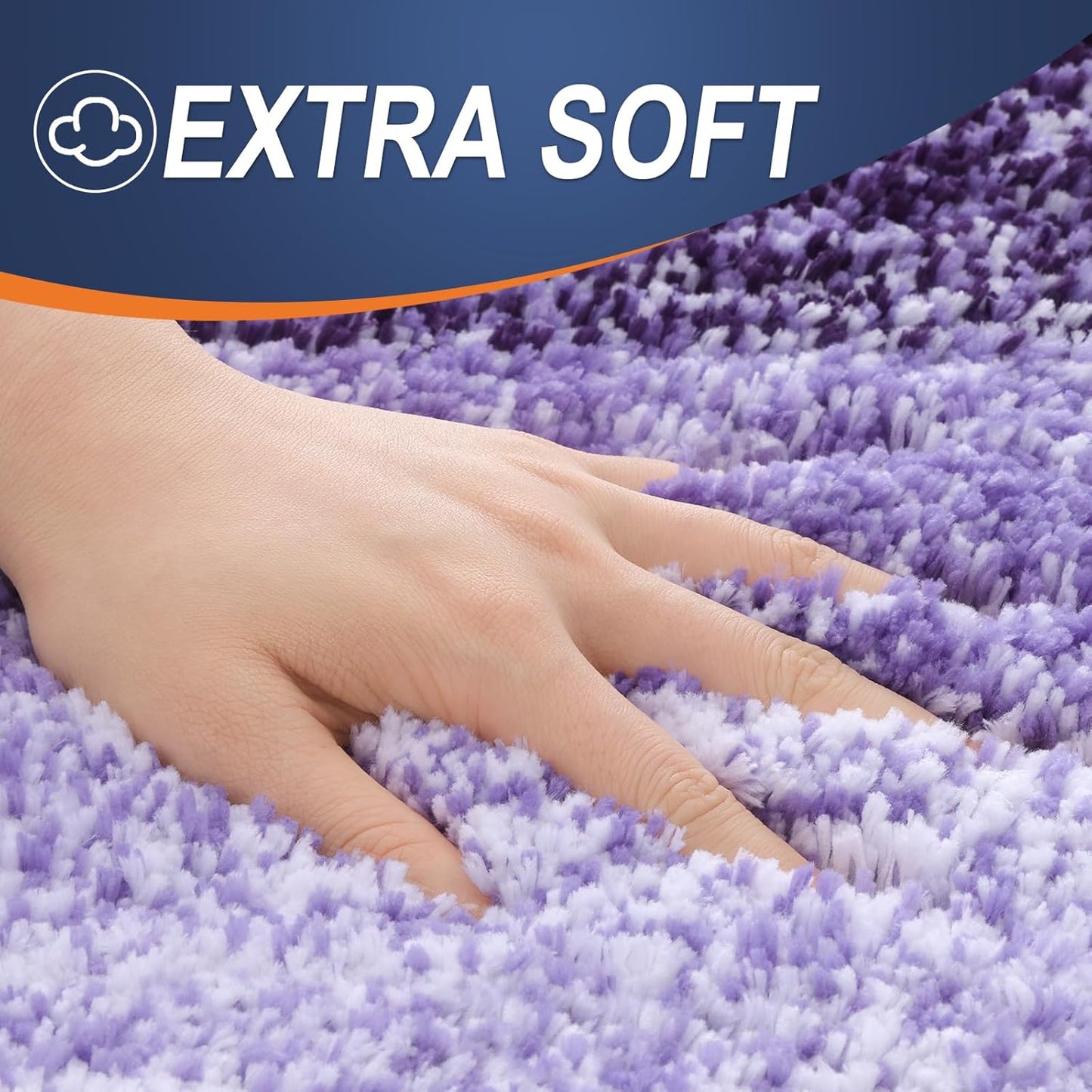 OLANLY Bathroom Runner Rugs 44x24, Extra Soft Absorbent Microfiber Bath Rugs, Rubber Backing, Quick Dry, Machine Washable Bath Mats for Bathroom Floor, Tub and Shower, Home Decor Accessories, Violet