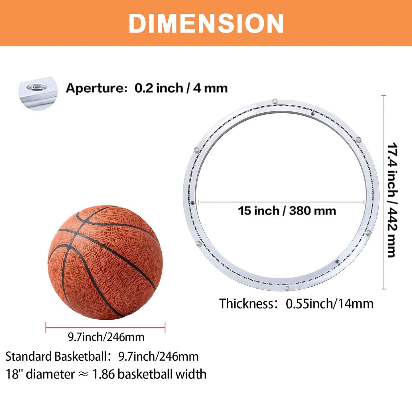 TamBee Lazy Susan Bearing 18 Inch - Heavy Duty Lazy Susan Base & Hardware, Silent Turntable for Smooth Rotation (Aluminum Alloy, 380LB Capacity)