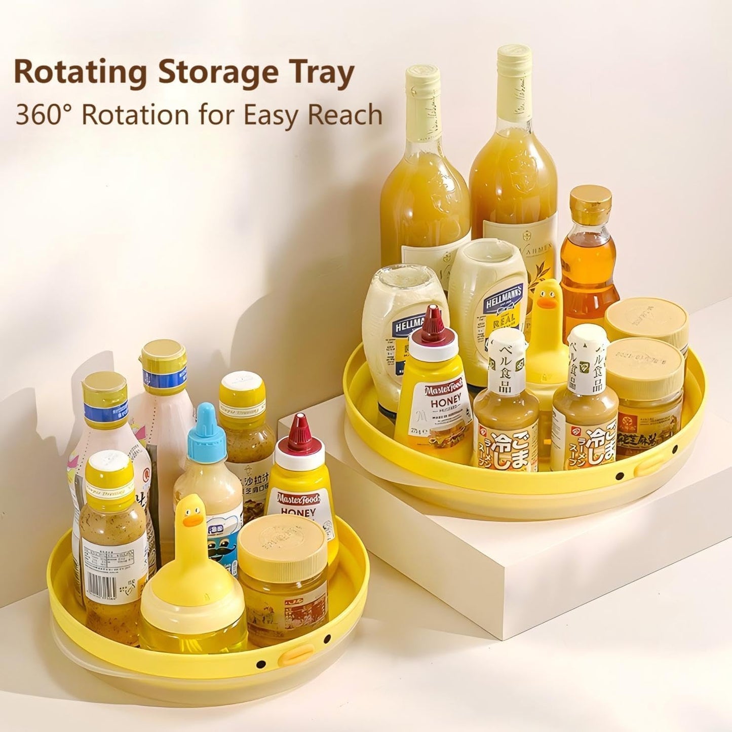 11.8 Inch Lazy Susan Turntable, 360-Degree Rotating Tray with Non-Slip Base, Creative Organizer for Spice Rack, Countertop, Cabinet, Pantry, as Decorative Display for Living & Dining Room