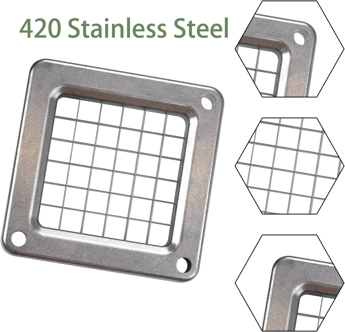 French Fry Cutter Stainless Steel.Potato Cutter for French Fries with 1/2Inch Blade, Commercial French Fry Cutter Manual Potatoes Cutting Machine with Suction Feet.