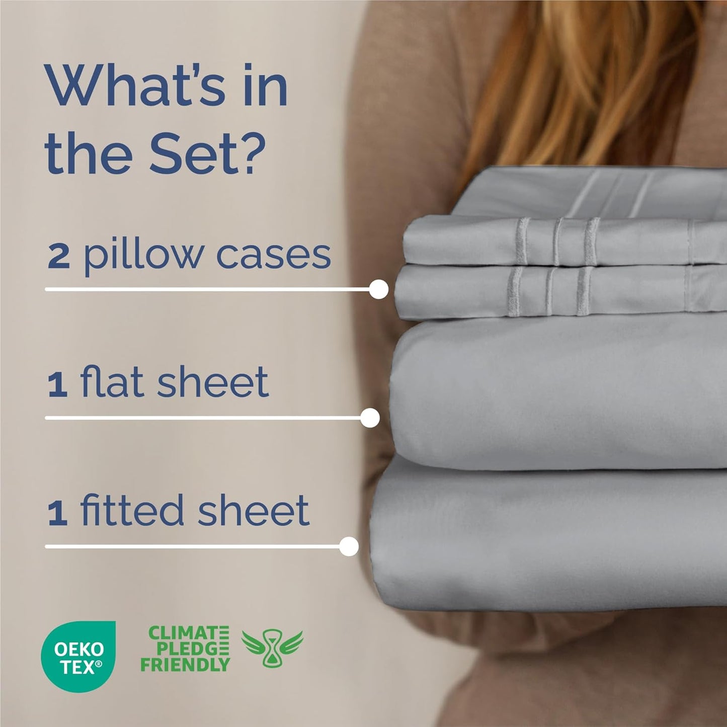 King Size 4 Piece Sheet Set - Comfy Breathable & Cooling Bed Sheets Set - Hotel Luxury Bedding for Women, Men, Kids, Teens, Boys & Girls - Deep Pockets, Soft and Wrinkle Free - Oeko-Tex - Steel Blue