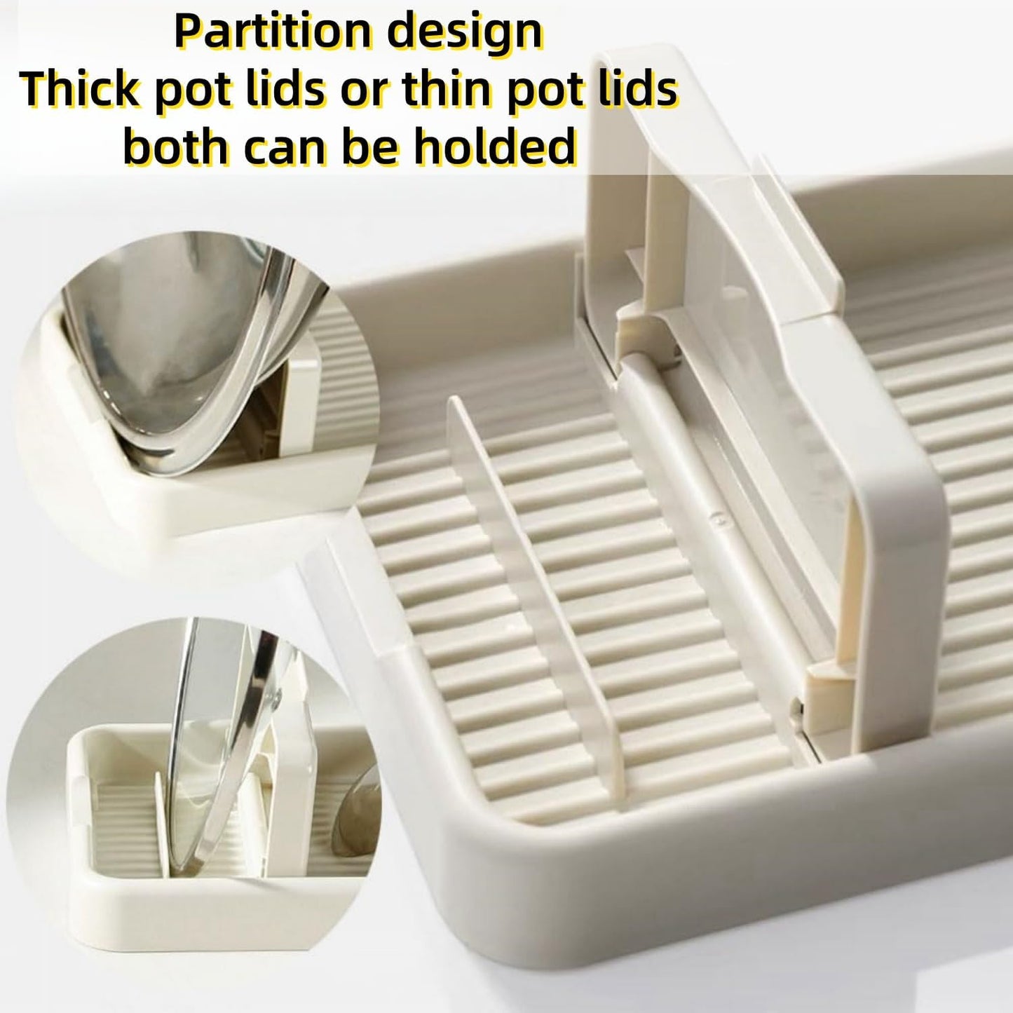 Spoon Rest with Pot Lid Holder for Stove Top, Utensil Rest & Spoon holder for Kitchen Counter, Stove Top, Heat Resistant Kitchen Utensil Holder for Spatulas Holder, Pot Lid, Tongs, Ladles