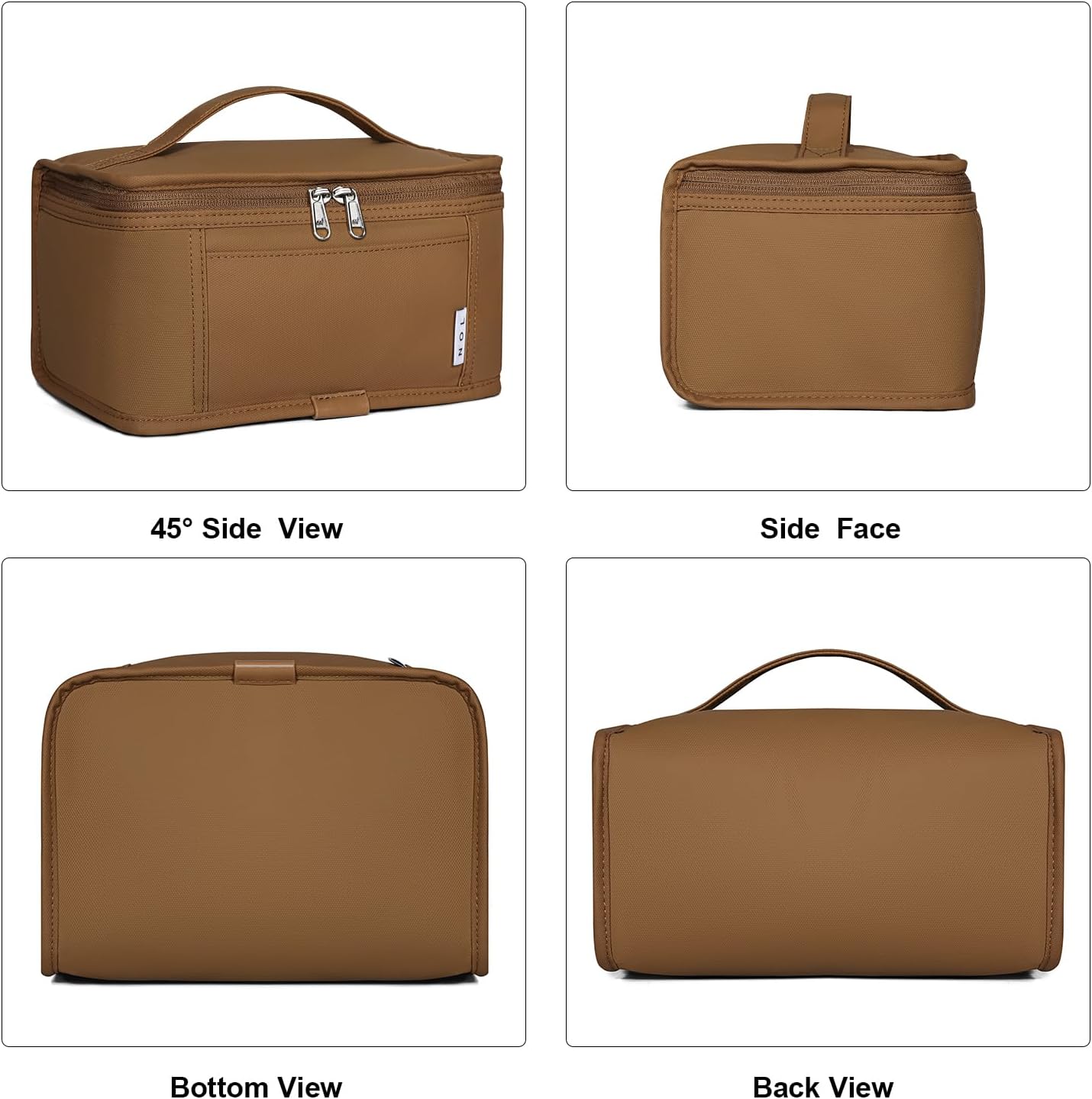 NOL Natural Organic Lifestyle Small Lunch Bag Mini Lunch Box Insulated Lunch Bag for Men/Women Leakproof Cooler Tote Bag Lightweight Nylon Waterproof Lunch Box For Work,Brown