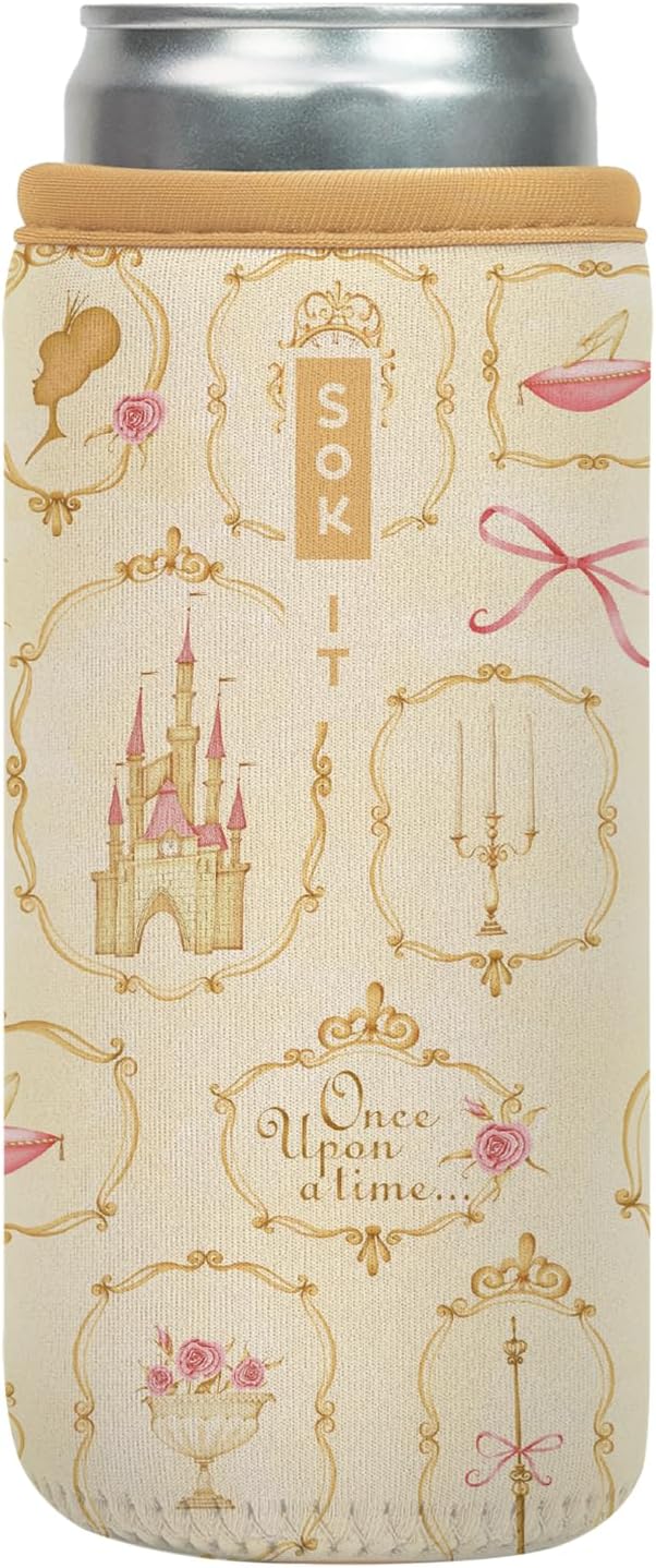 Sok It CanSok Sleeve for Beer & Soda Insulated Neoprene Cover (Happily Ever After, 12oz Slim Can Sleeve)