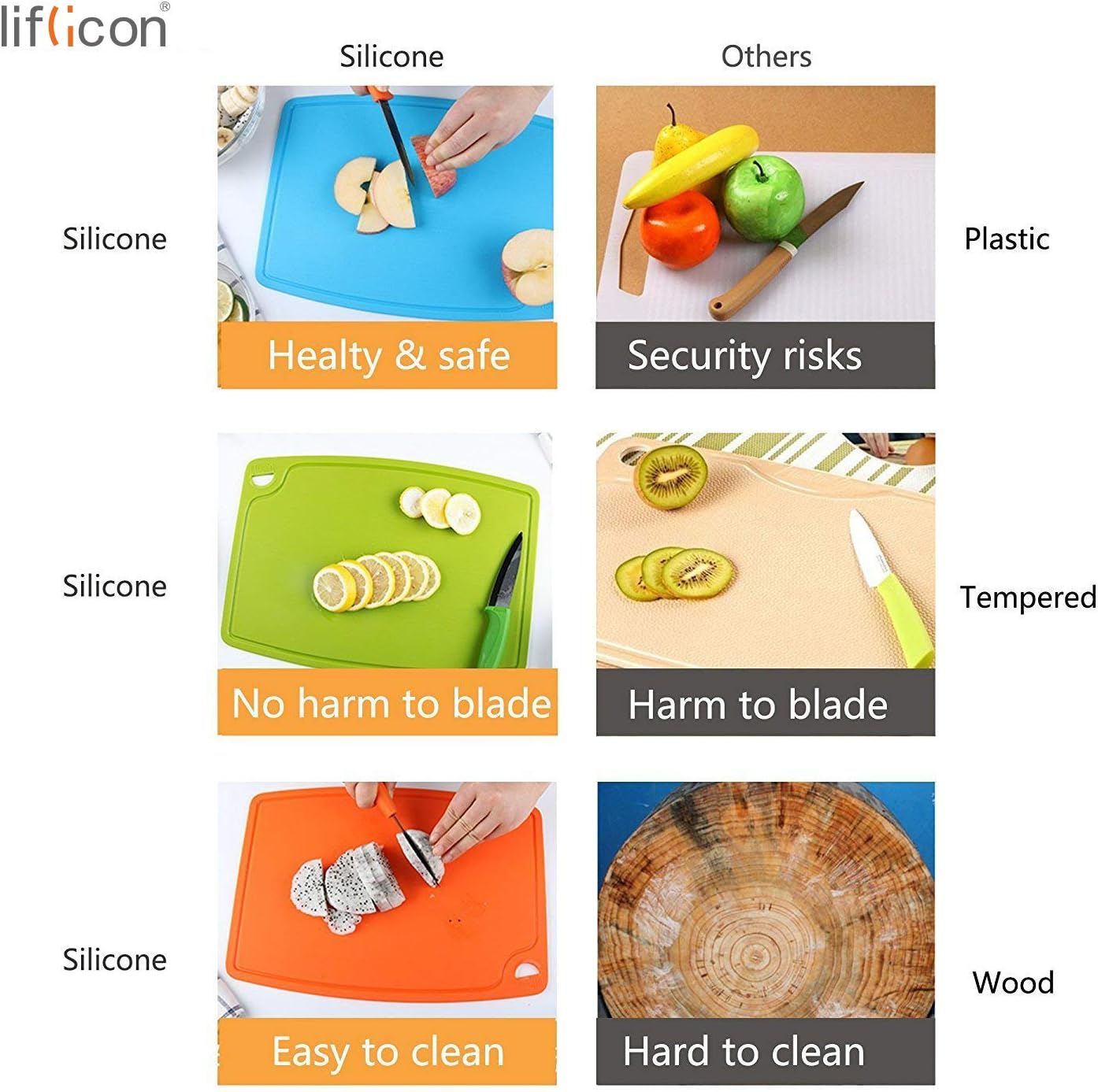 Silicone Thick Cutting Boards Mats Set of 3pcs Foldable & Flexible Design Juice Grooves Easy Grip Handle Dishwasher Safe for Kitchen,BPA free Silicone Cutting Mats-Yellow