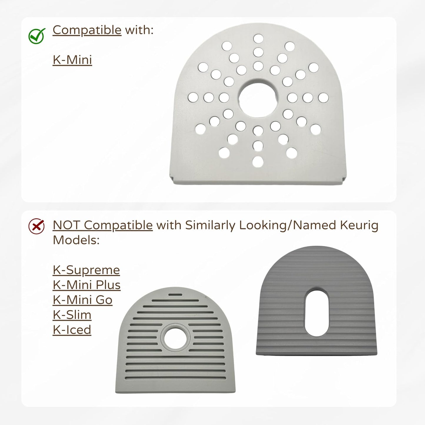 Drip Tray Mug/Cup Riser Made for the Keurig to Reduce Splashes - Riser Only (Gray, K-Mini 1.25 Inches Tall)