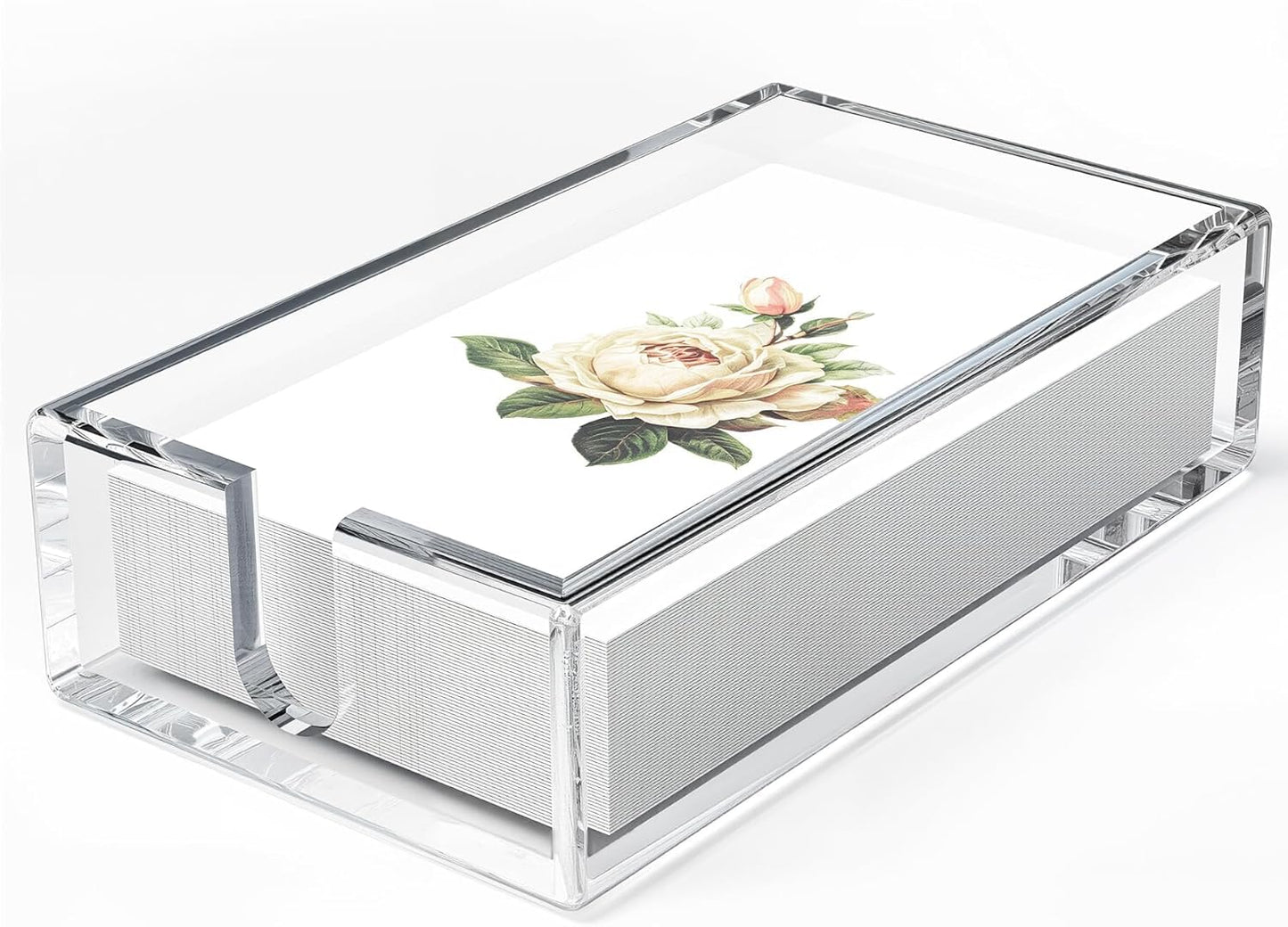 Acrylic Napkin Holder for Bathroom with Non Slip Pads Clear Paper Towel Holders for Kitchen with Rounded Corners Disposable Guest Hand Towel Tray Horizontal Trays 9.1x4.9x2.1