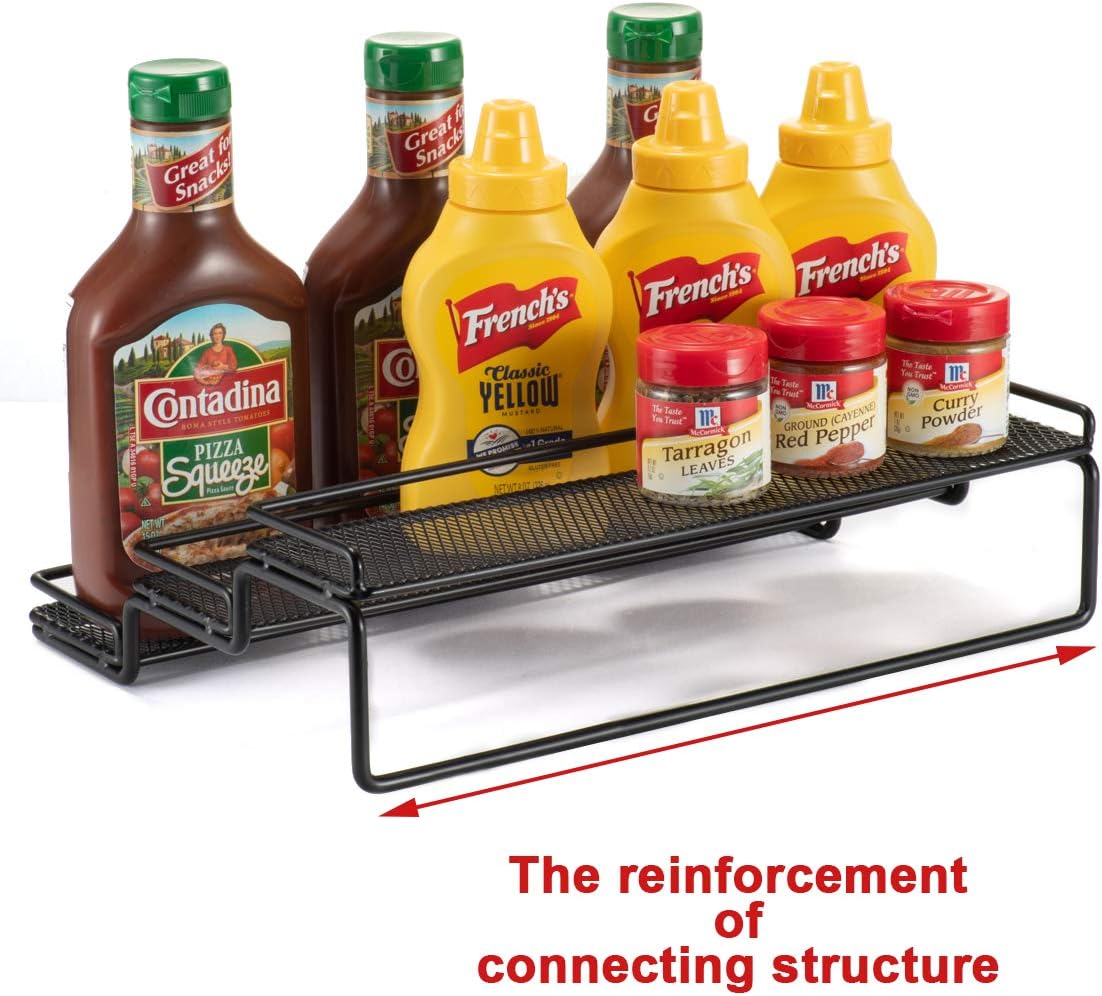 GONGSHI Spice Rack Organizer for Cabinet, Pantry and Countertop, 3 Tier Expandable Seasoning Shelf, Chrome