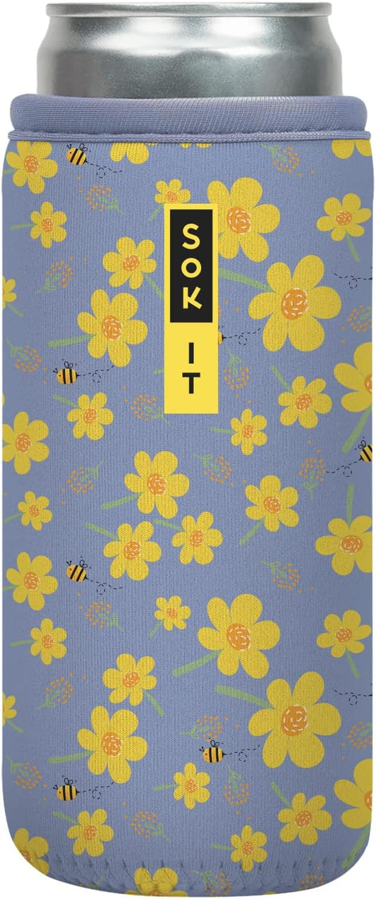 Sok It CanSok Sleeve for Beer & Soda Insulated Neoprene Cover (Lavender Honey, 12oz Slim Can Sleeve)