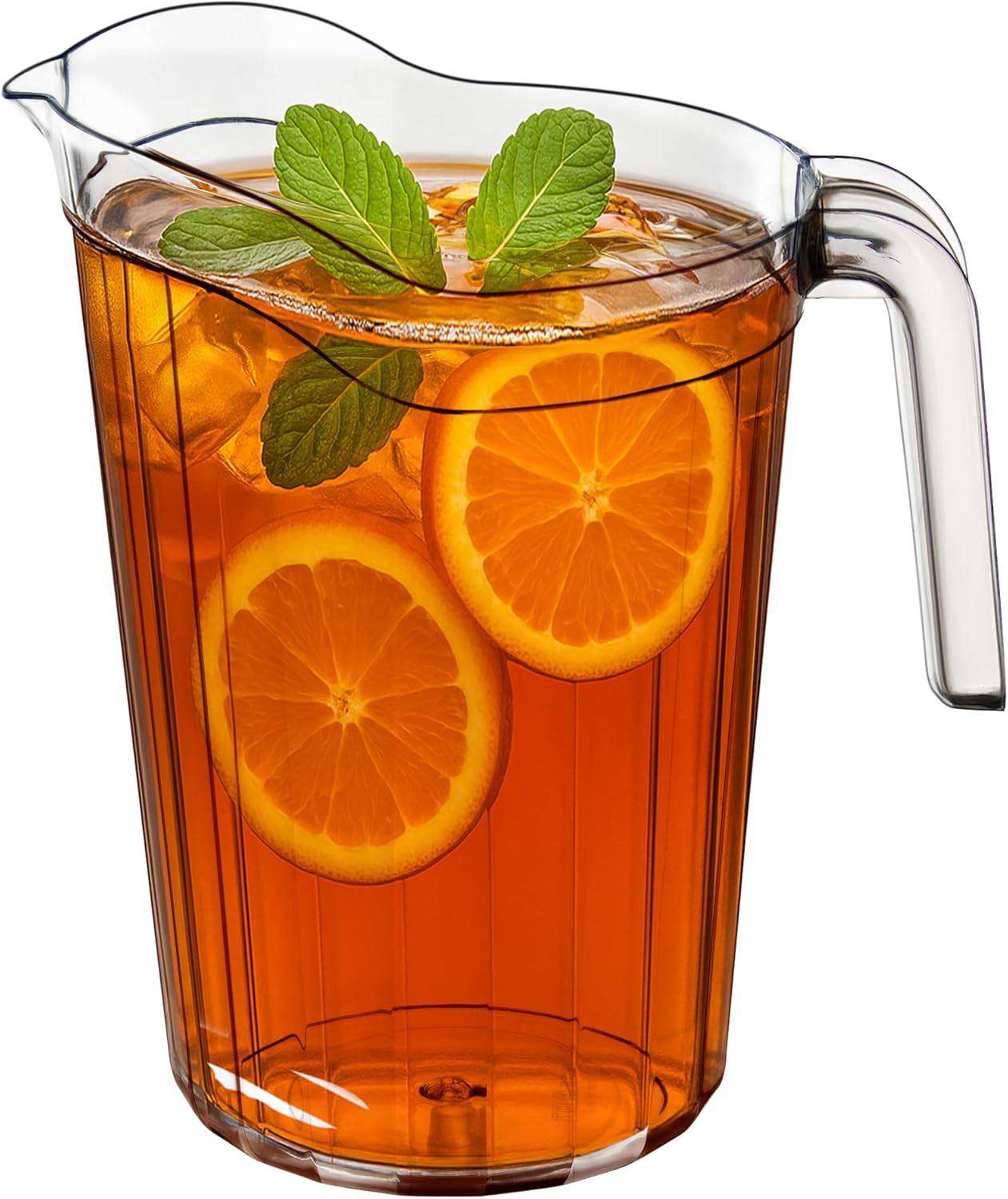 DecorRack 2 Pack - 75 oz Polycarbonate Plastic Pitcher Beverage Dispenser with Pour Spout Shatterproof Catering and Restaurant Serveware for Cold Drinks, Water, Lemonade, Beer, and Sangria (2 Pack)