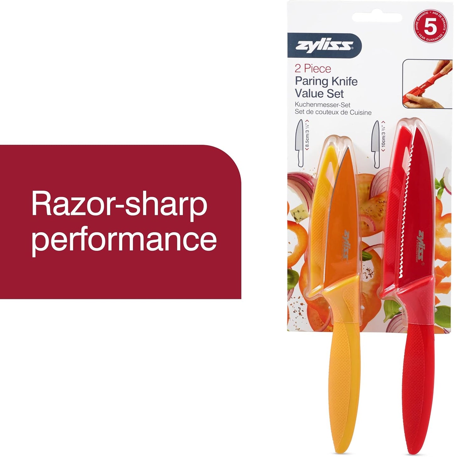 ZYLISS 2-Piece Paring Knife Set with Sheath Covers
