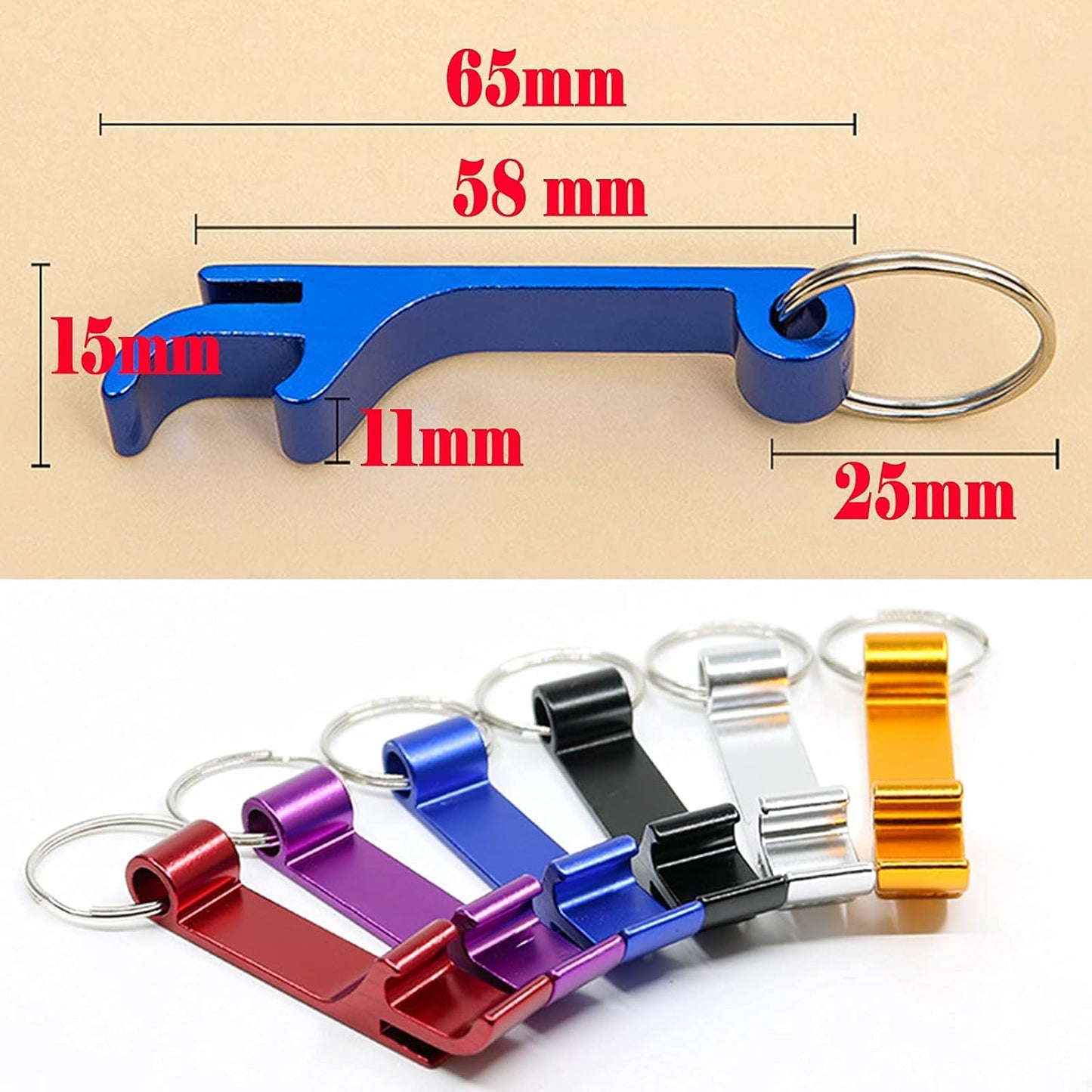 50 Bottle Opener Keychain Bulk for Men Women Multicolor Aluminum Key Chain Beer Can Bottle Opener for Party Favor Wedding Favor Bartender Groomsmen Fathers Day