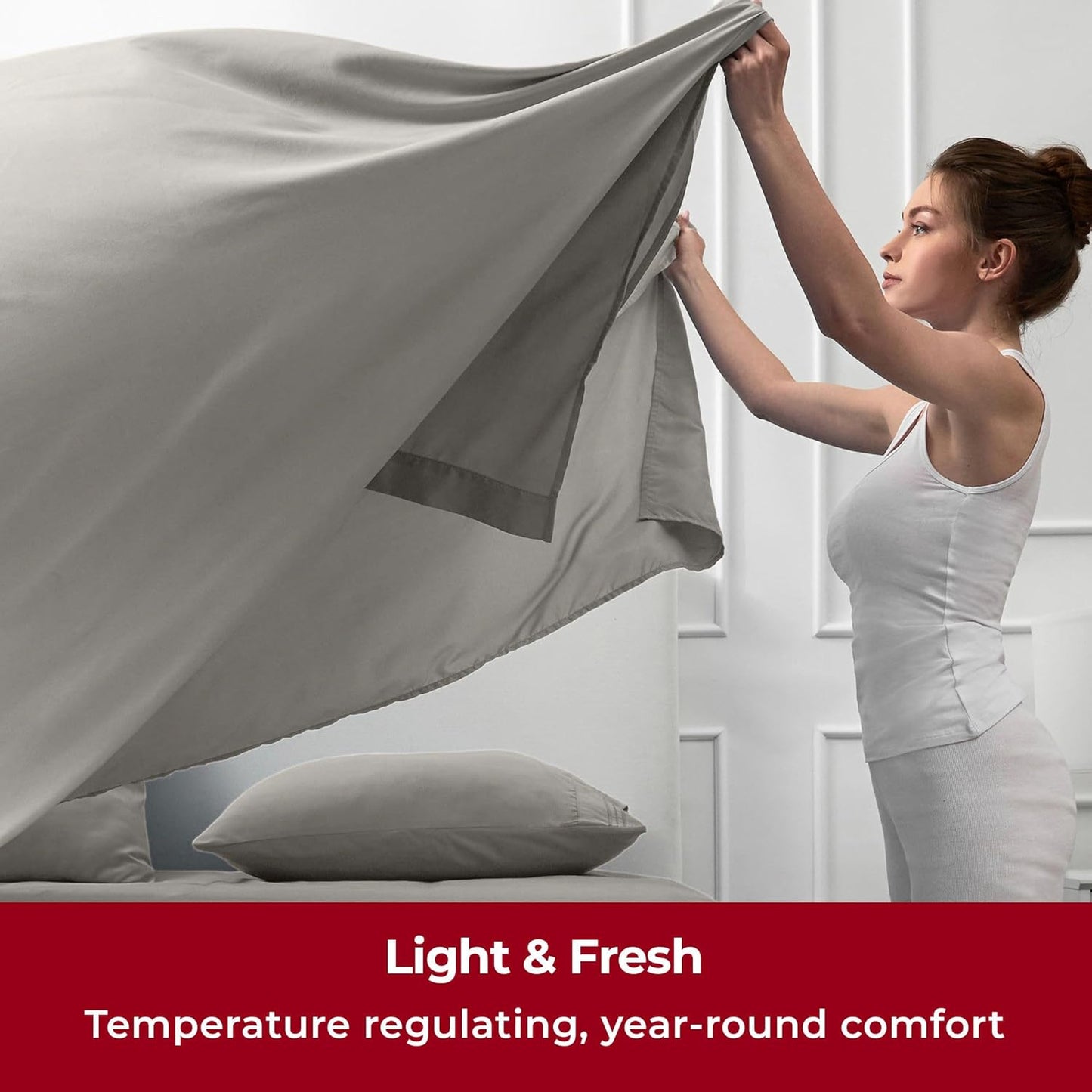 Mellanni Twin Sheets Set - 3 PC Iconic Collection Bedding - Hotel Luxury, Extra Soft, Cooling Bed Sheets - Wrinkle, Fade, Stain Resistant (Twin, Taupe)