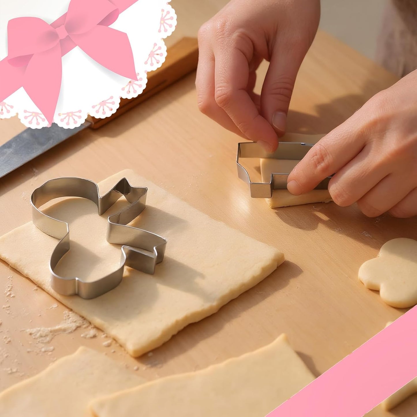 Honeydak 2 Pcs 5 Inch Bowknot Cookie Cutter Number One Cookie Cutter Bow and Number 1 Baking Mold Metal Pancake Fondant Cake Mold for First Birthday First Anniversary Party Baking Supply