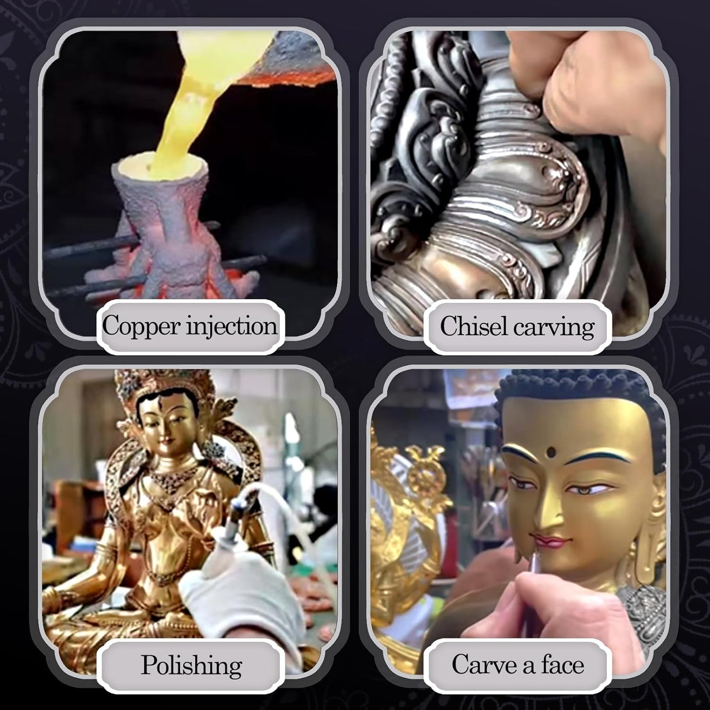 Medicine Buddha Statue Indoor, Handmade Copper Home Decor, Tibetan Buddhism, Hand-Painted Buddhist Budda (10.62", Bhaisajyaguru)