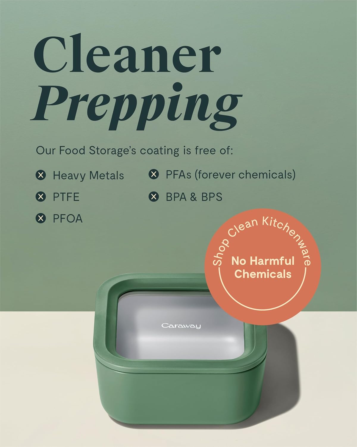 Caraway 2pc Glass Food Storage Set - 4.4 Cup Food Containers (2) - Ceramic Coated - Non Toxic, Non Stick Lunch with Lids - Dishwasher, Oven, & Microwave Safe - Gray