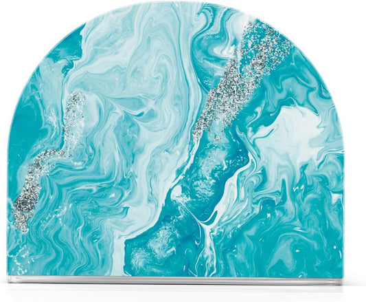 Turquoise Abstract Marble Napkin Holder for Table Paper Napkins Holder Acrylic Tissue Dispenser Kitchen Dining Room Bathroom Party Car Decor