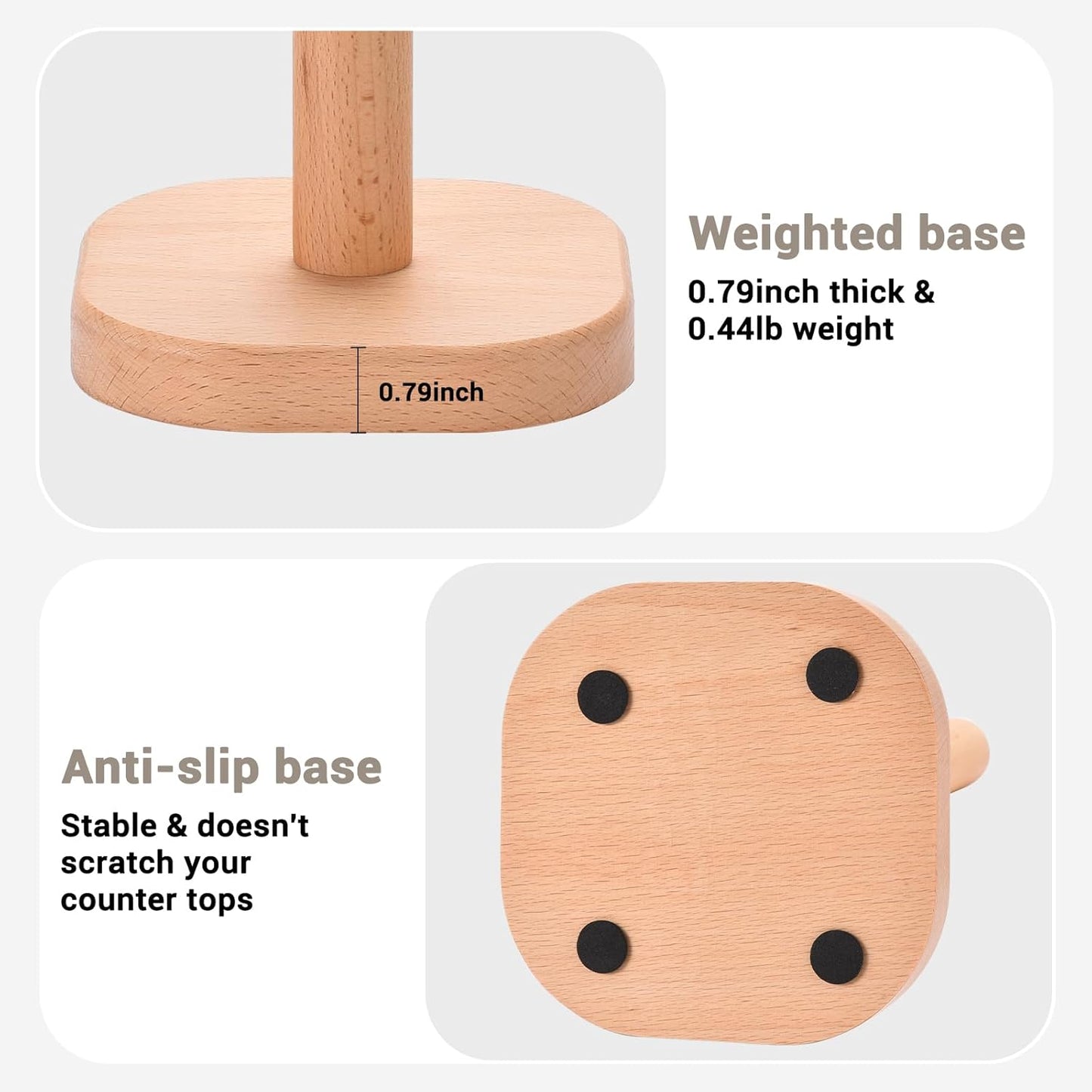 Paper Towel Holder, Cute Donut Wood Kitchen Roll Stand Organizer Countertop Free Standing, Scrunchie Holder, Housewarming Gift New Home