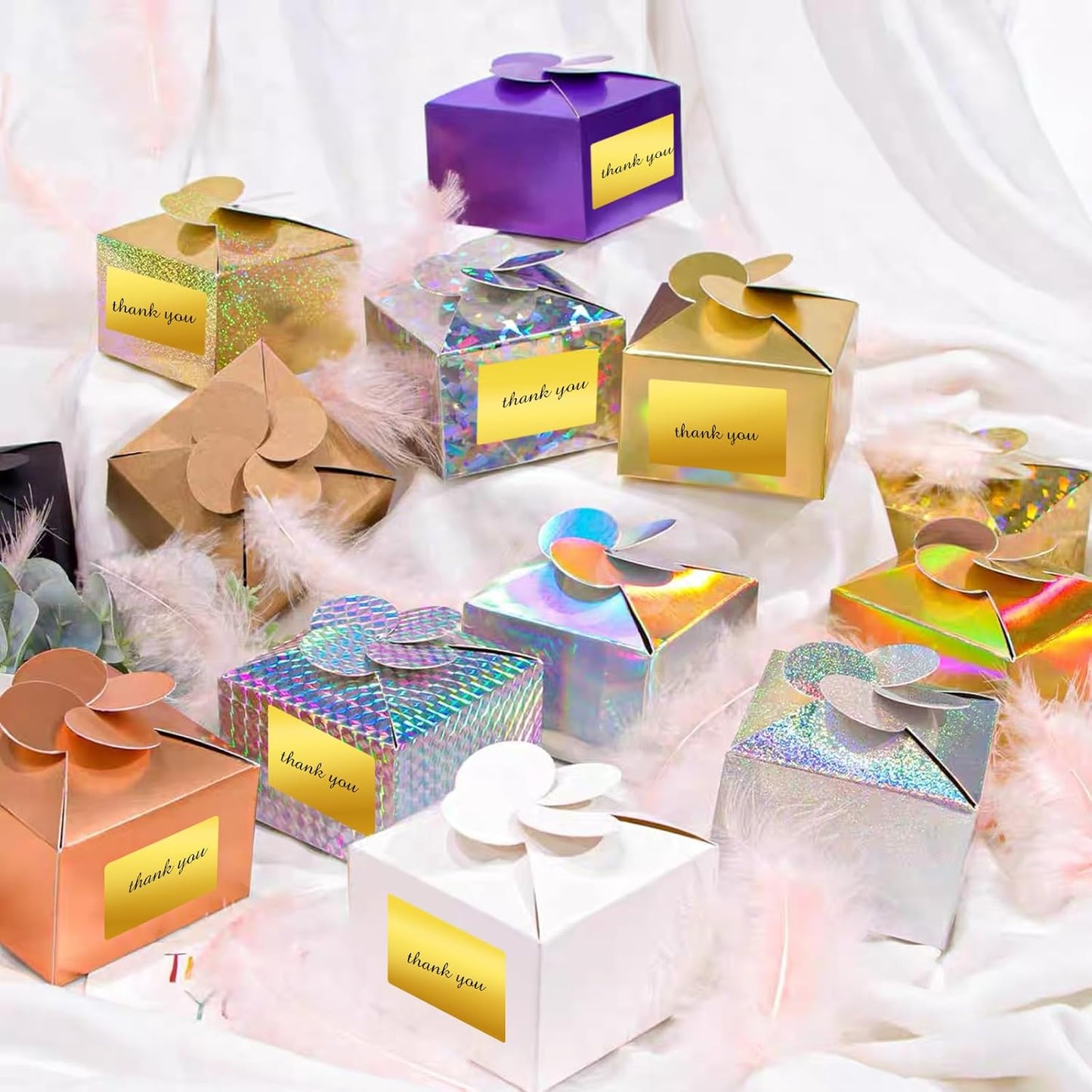 3x2 Inch Holographic Thermal Labels, Gold Thermal Sticker Labels, Rainbow Glitter Stickers for Price, Barcode, Mailing, Name, DIY Custom Logo Design, 200 Pcs/1 Roll