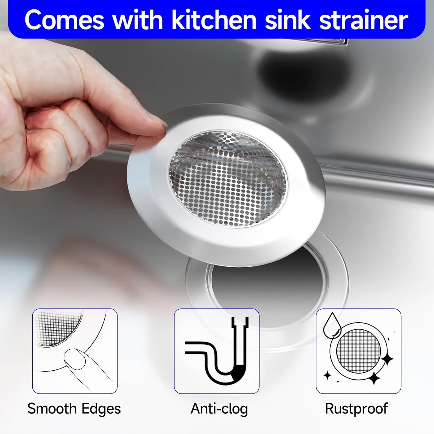 Sink Protectors for Kitchen Sink, Sink Grate Grid for Bottom of Sink, Metal Sink Rack, Bottom Basin Rack, Stainless Steel, 27.5" x 13.5"